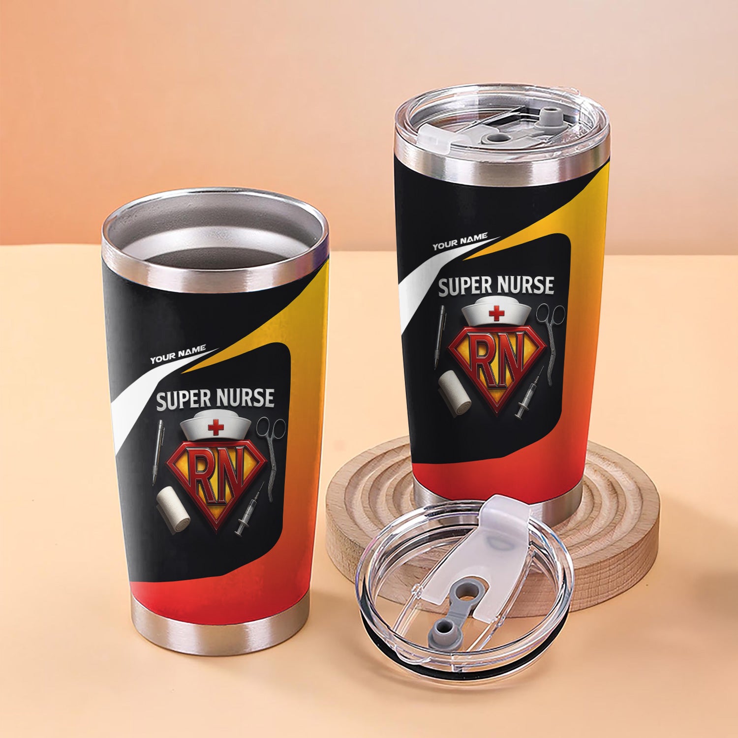 Personalized Super Nurse Tumbler - RN Medical Tools Cup - Gift for Healthcare Heroes