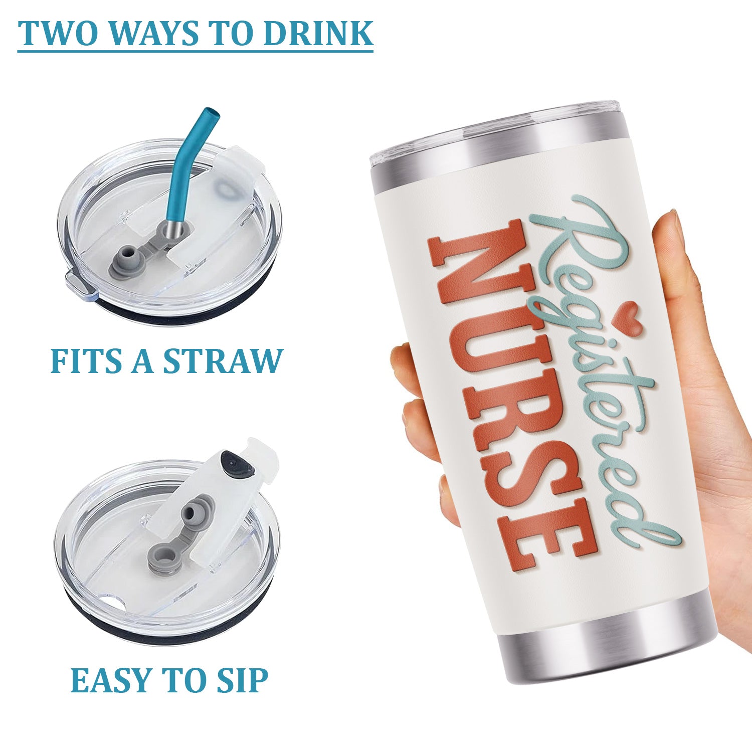 Personalized Registered Nurse Tumbler - Unique Nurse Design - Gift for Healthcare Professionals, RNs, and LPNs