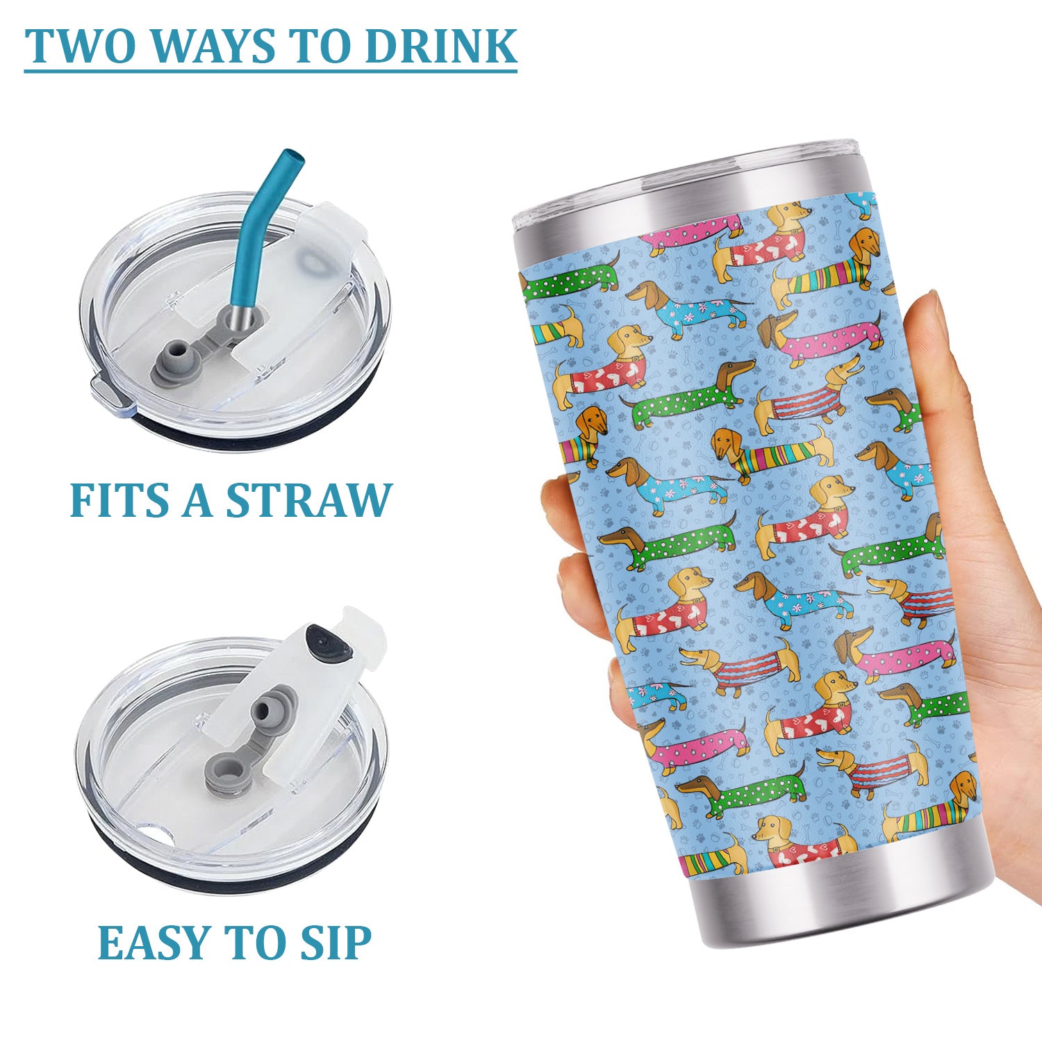 Doxie Puppies Nurse Tumbler - Cute Dachshund Gift for RN LPN CNA - Weiner Dog Stainless Cup for Healthcare Workers
