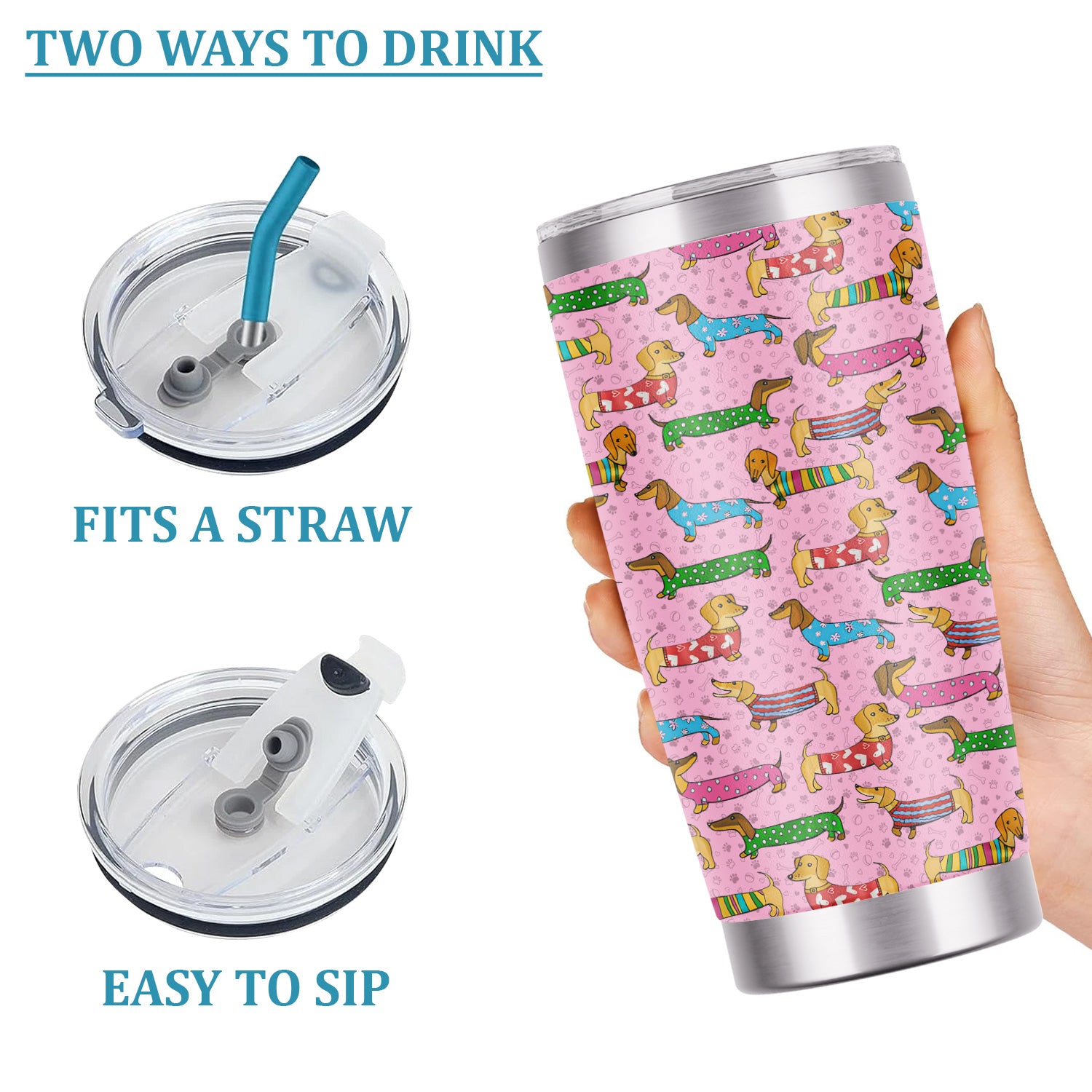 Doxie Puppies Nurse Tumbler - Cute Dachshund Gift for RN LPN CNA - Weiner Dog Stainless Cup for Healthcare Workers
