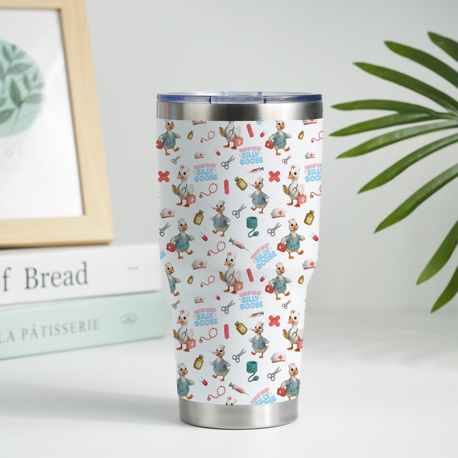Funny Silly Goose Nurse Tumbler for Women - Cute RN CNA LPN Coffee Cup - Personalized Gift for Healthcare Workers