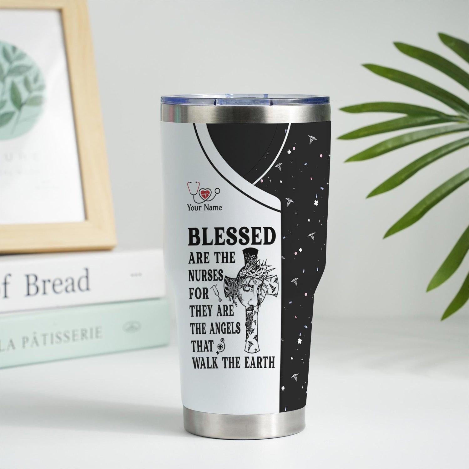Custom Faith Nurse Tumbler - Blessed Are The Nurses Angel - Gift for Women RN LPN & Healthcare Workers