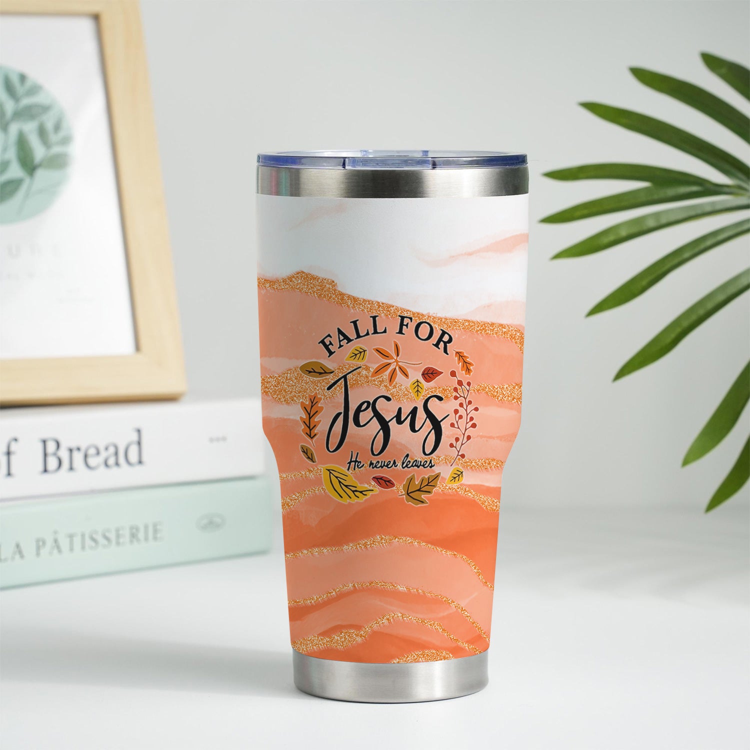 Faith Fall Tumbler for Nurses - Fall for Jesus He Never Leaves - Gift for Women RN LPN CNA