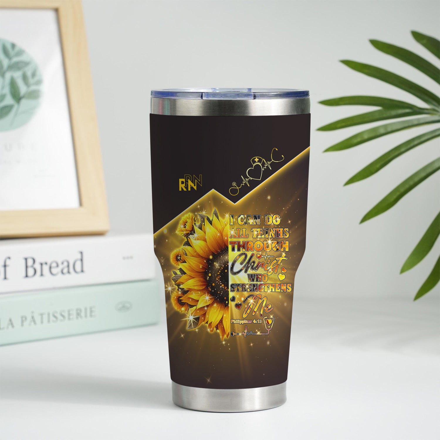 Personalized Faith Nurse Tumbler - I Can Do All Things Through Christ Graphic - Christian Nurses RN LPN CNA Gift
