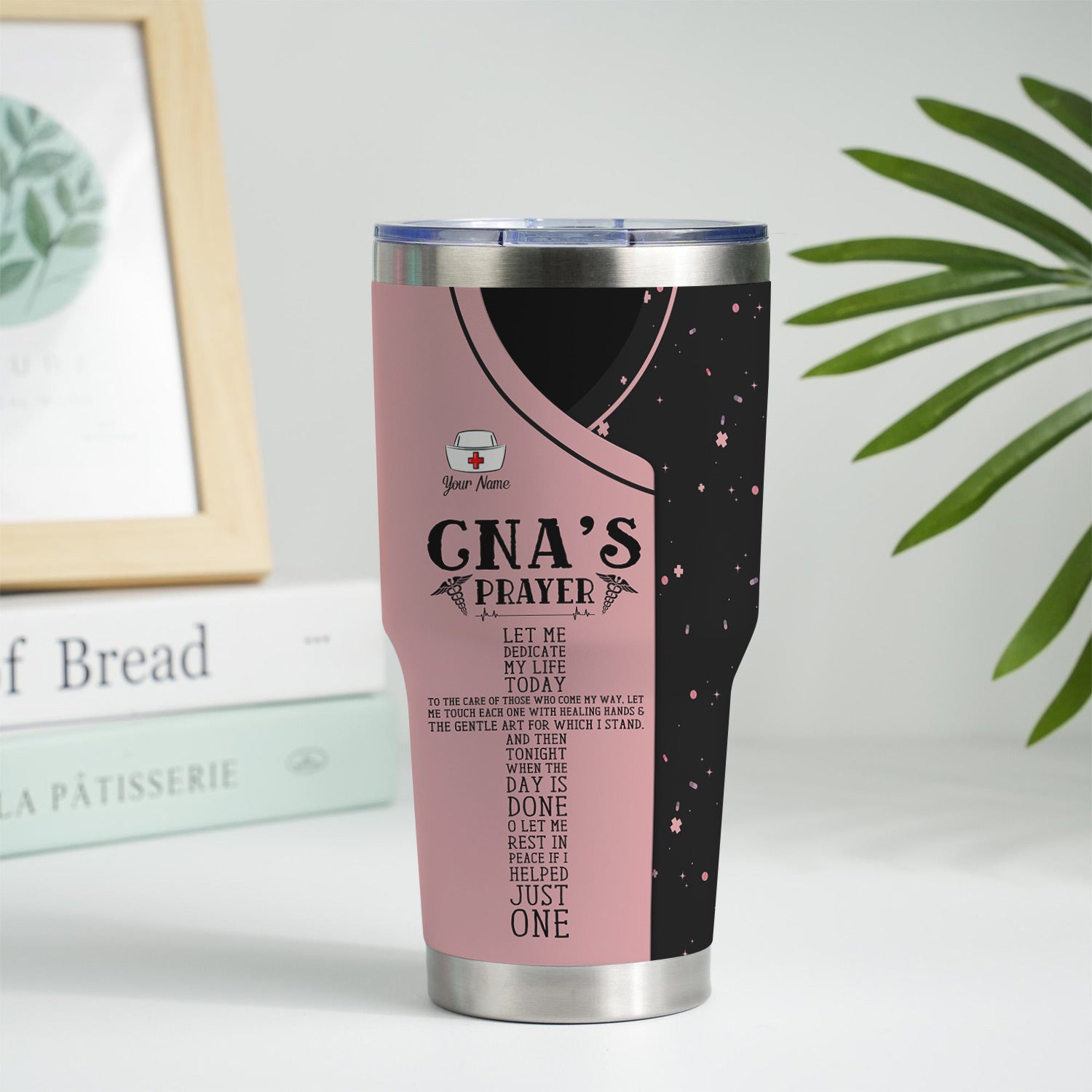 Personalized CNA Prayer Tumbler - Nurse Prayer & Caduceus Symbol Design - Gift for RN LPN Healthcare Workers