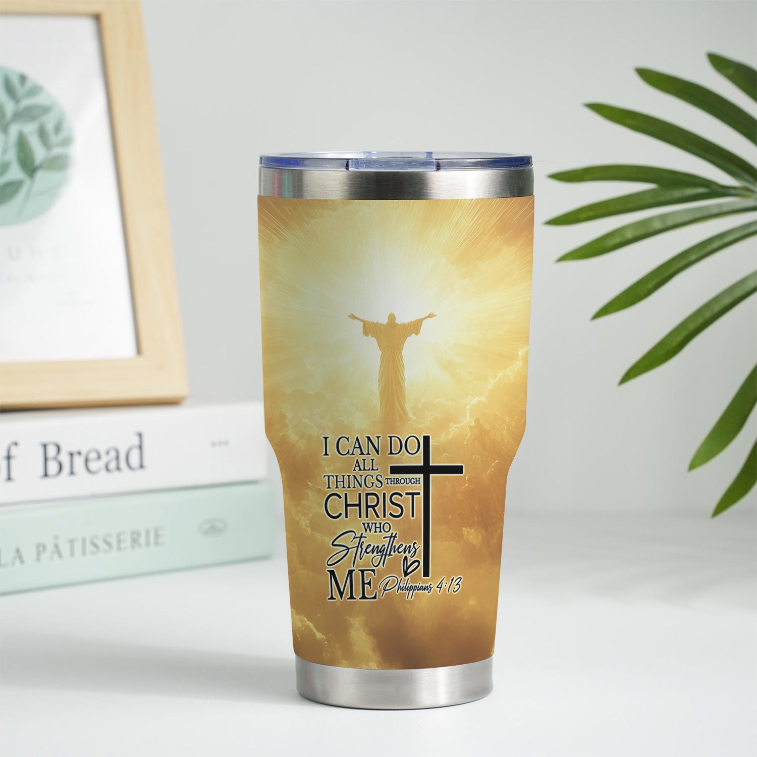 Personalized Nursing Faith Tumbler - Bible Verse All Things Through Christ - RN LPN CNA ER Gift