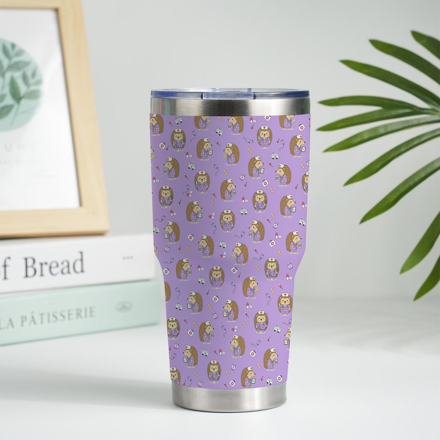 Adorable Hedgehog Nurse Tumbler - Hilarious Gift for RN LPN CNA Women - Personalized Stainless Cup for Healthcare Workers