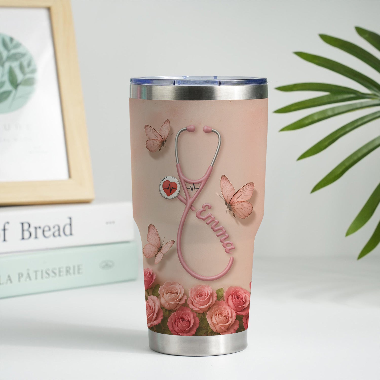 Nutrition Facts Nurse Tumbler - Personalized 20oz Stainless Steel Cup - Funny Nurse Gift for Women
