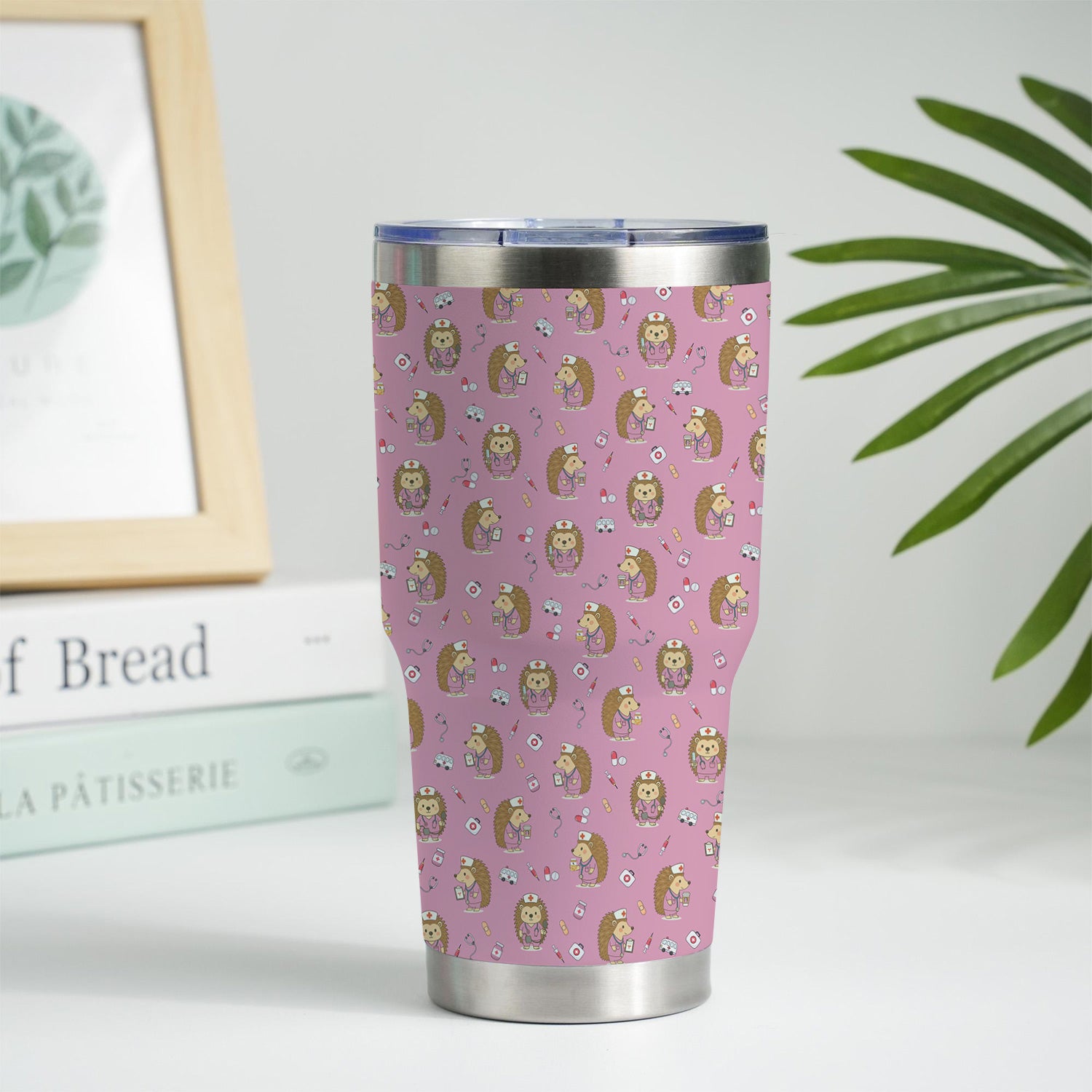 Adorable Hedgehog Nurse Tumbler - Hilarious Gift for RN LPN CNA Women - Personalized Stainless Cup for Healthcare Workers