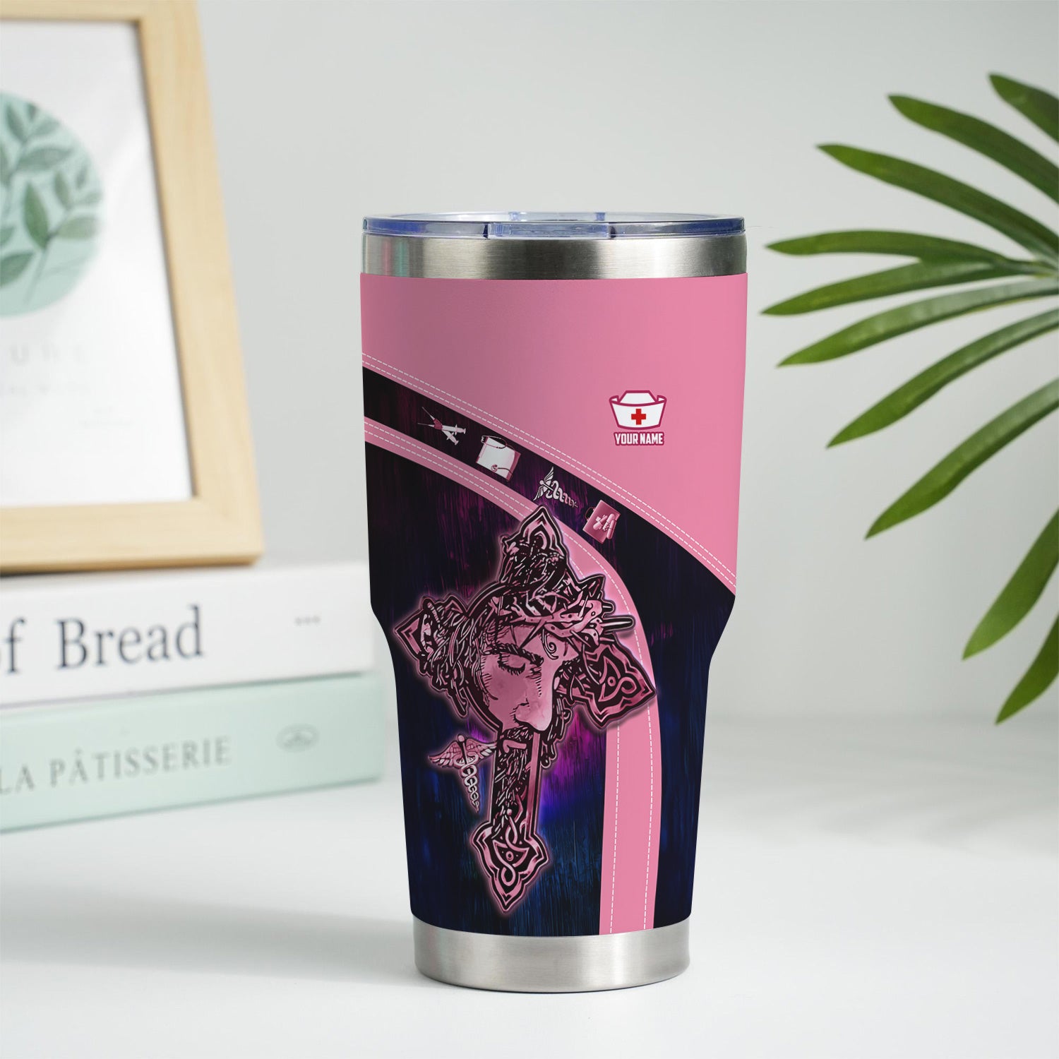 Custom Nurse Faith Tumbler - God Says I Am Bible Verses Design - Gift for RN LPN Healthcare Workers