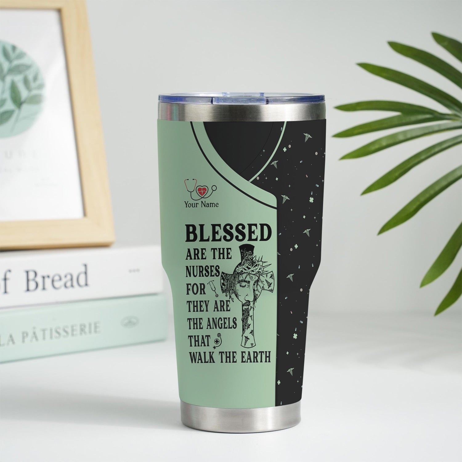 Custom Faith Nurse Tumbler - Blessed Are The Nurses Angel - Gift for Women RN LPN & Healthcare Workers