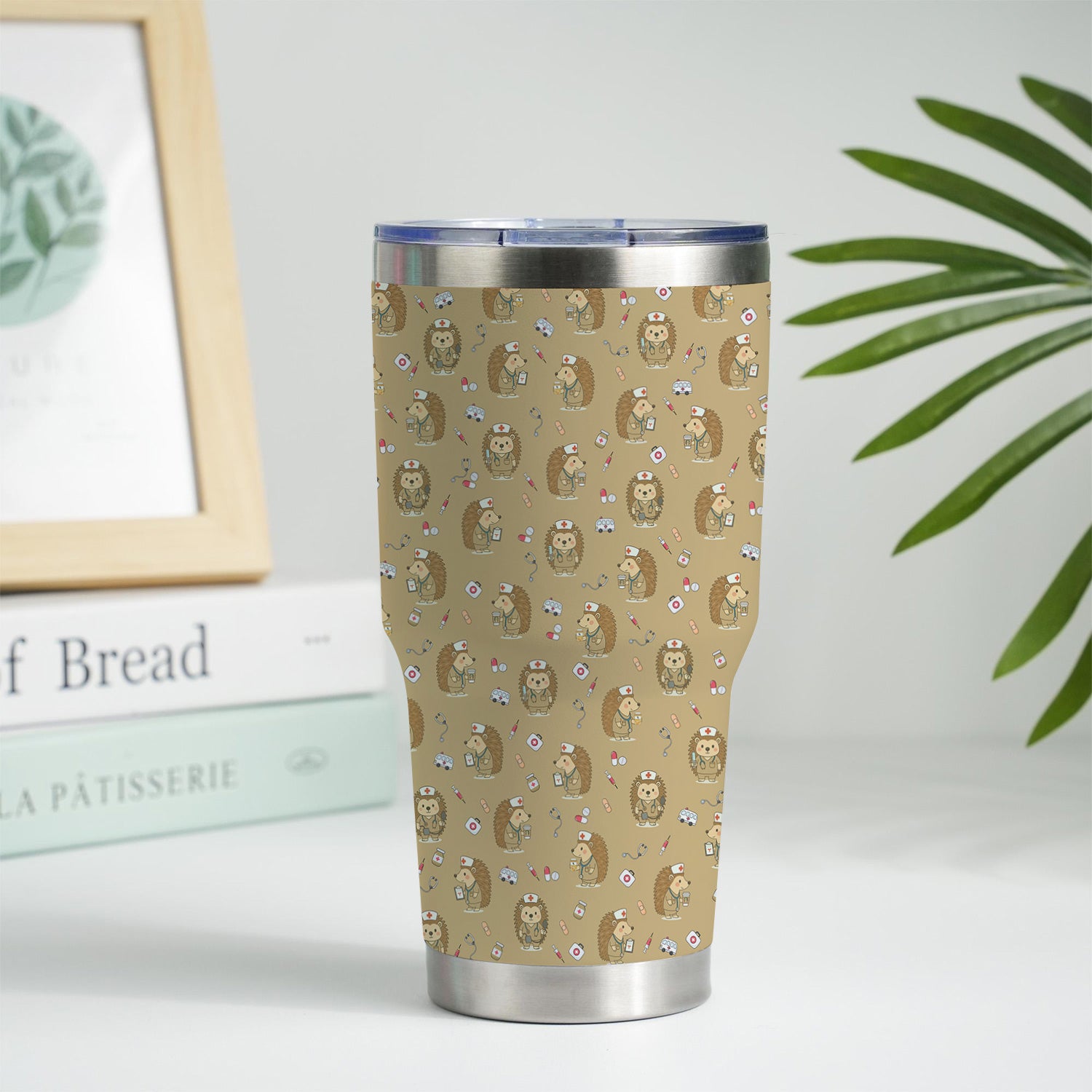 Adorable Hedgehog Nurse Tumbler - Hilarious Gift for RN LPN CNA Women - Personalized Stainless Cup for Healthcare Workers