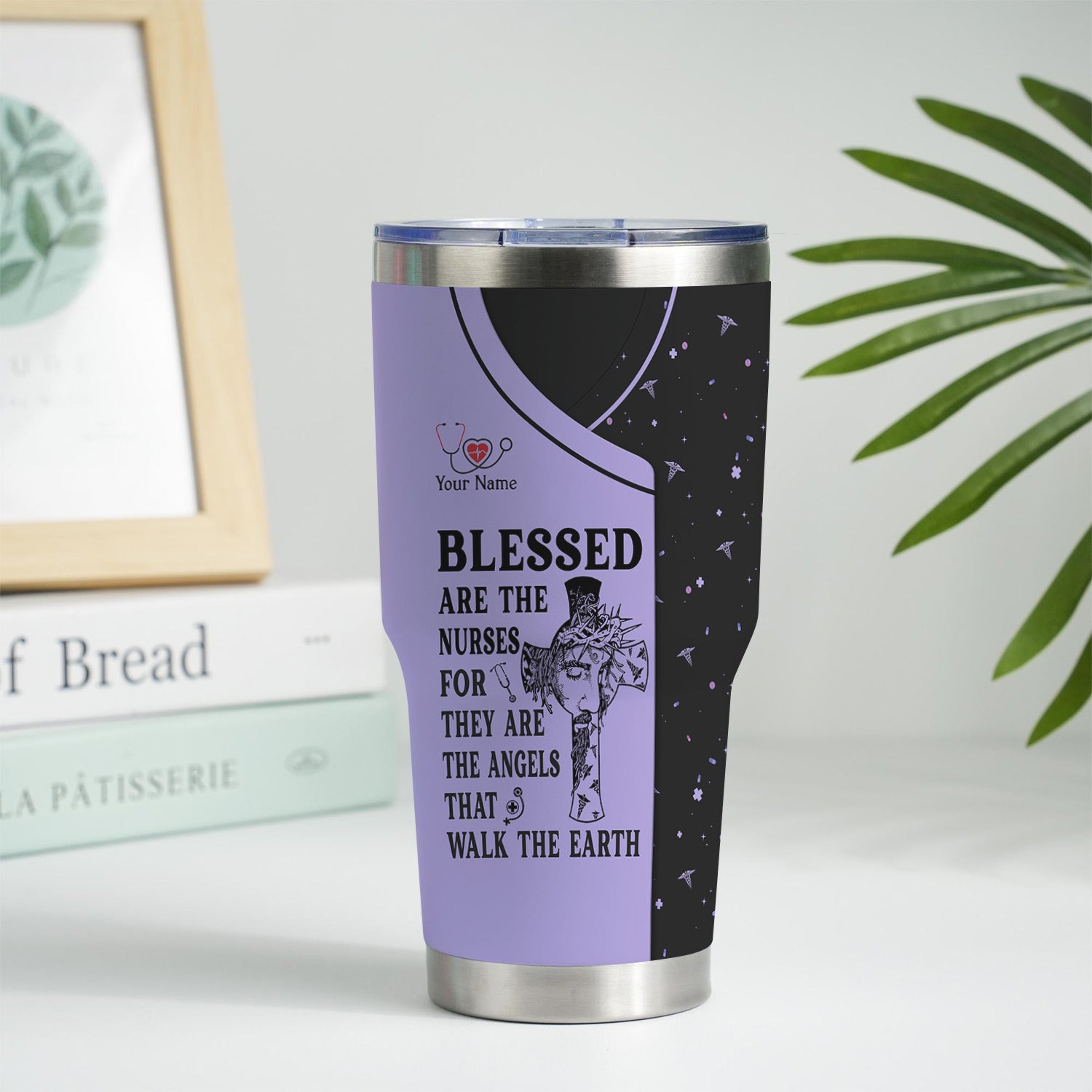 Custom Faith Nurse Tumbler - Blessed Are The Nurses Angel - Gift for Women RN LPN & Healthcare Workers
