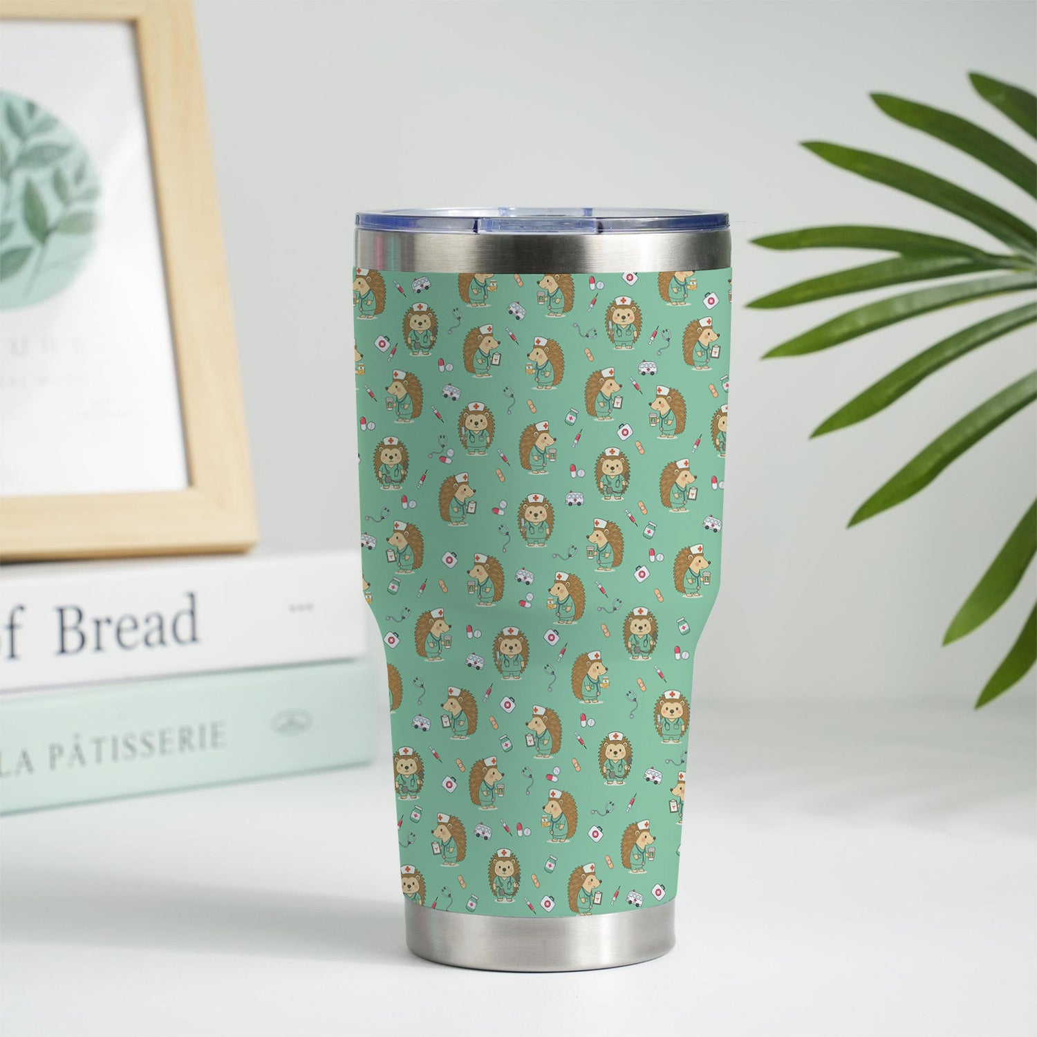 Adorable Hedgehog Nurse Tumbler - Hilarious Gift for RN LPN CNA Women - Personalized Stainless Cup for Healthcare Workers