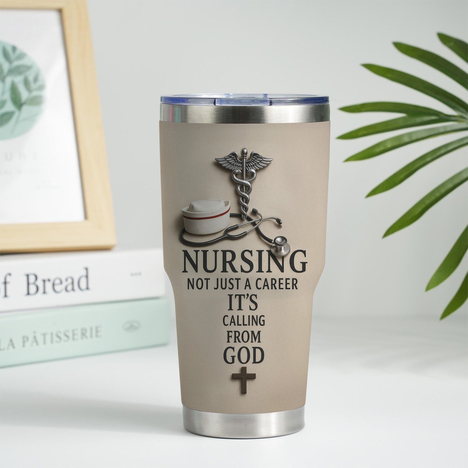 Christian Nurse Tumbler - Faith-Based Gift for RN CNA LPN - Nursing Is a Calling from God