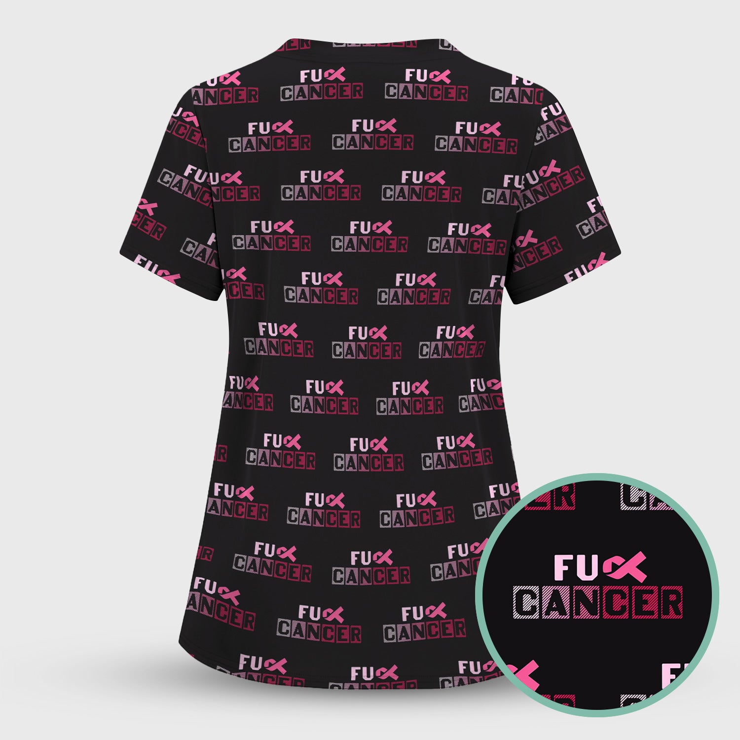Breast Cancer Awareness Shirt - Pink Ribbon Nursing Top - Medical Uniform for Women - Support Cancer Fighters & Survivors