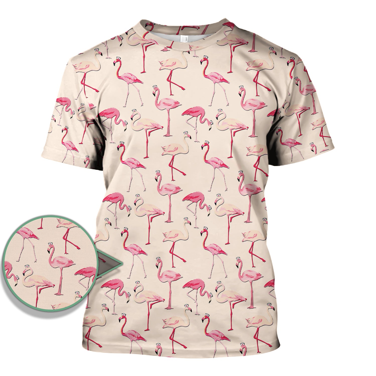 Cute Flamingo Nurse Scrub – Funny Tropical Bird Scrub Top for Women - Custom RN LPN CNA Healthcare Workers Gift
