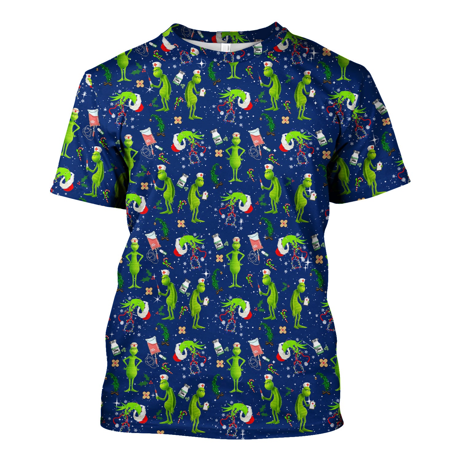 Funny Grinch Scrub Top - Christmas Nurse Shirt for Women - Multiple Color Options CNA RN LPN Gift
