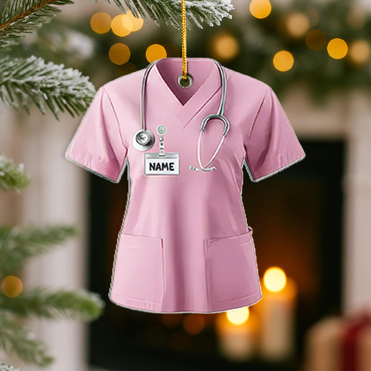 Personalized Nurse Scrubs Ornament, Nurse Uniform Ornament, Custom Name Nurse Ornament Gift for CNA RN LPN