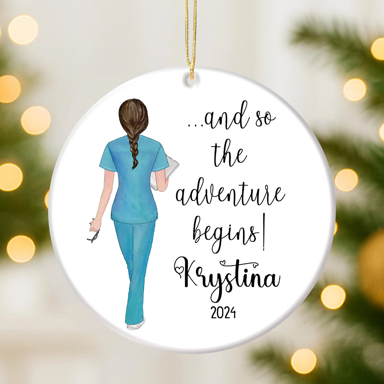 Custom Nurse Ornament, Graduation Gift 2025,  RN LPN CNA Medical Student Gift, Christmas Gift