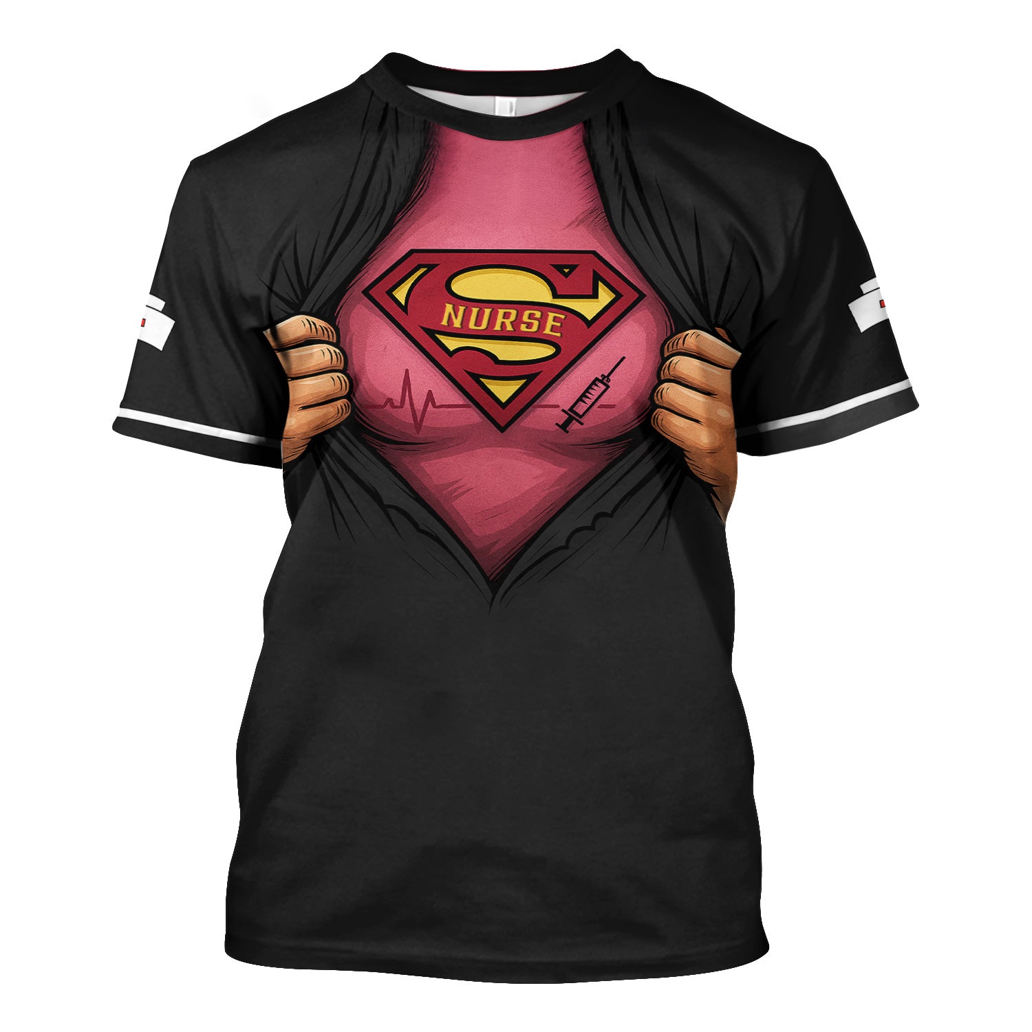 Personalized Nurse Superhero Shirt for Women - Because Being a Nurse Is a Superpower - Funny RN Graphic Tee Gift for Medical Staff