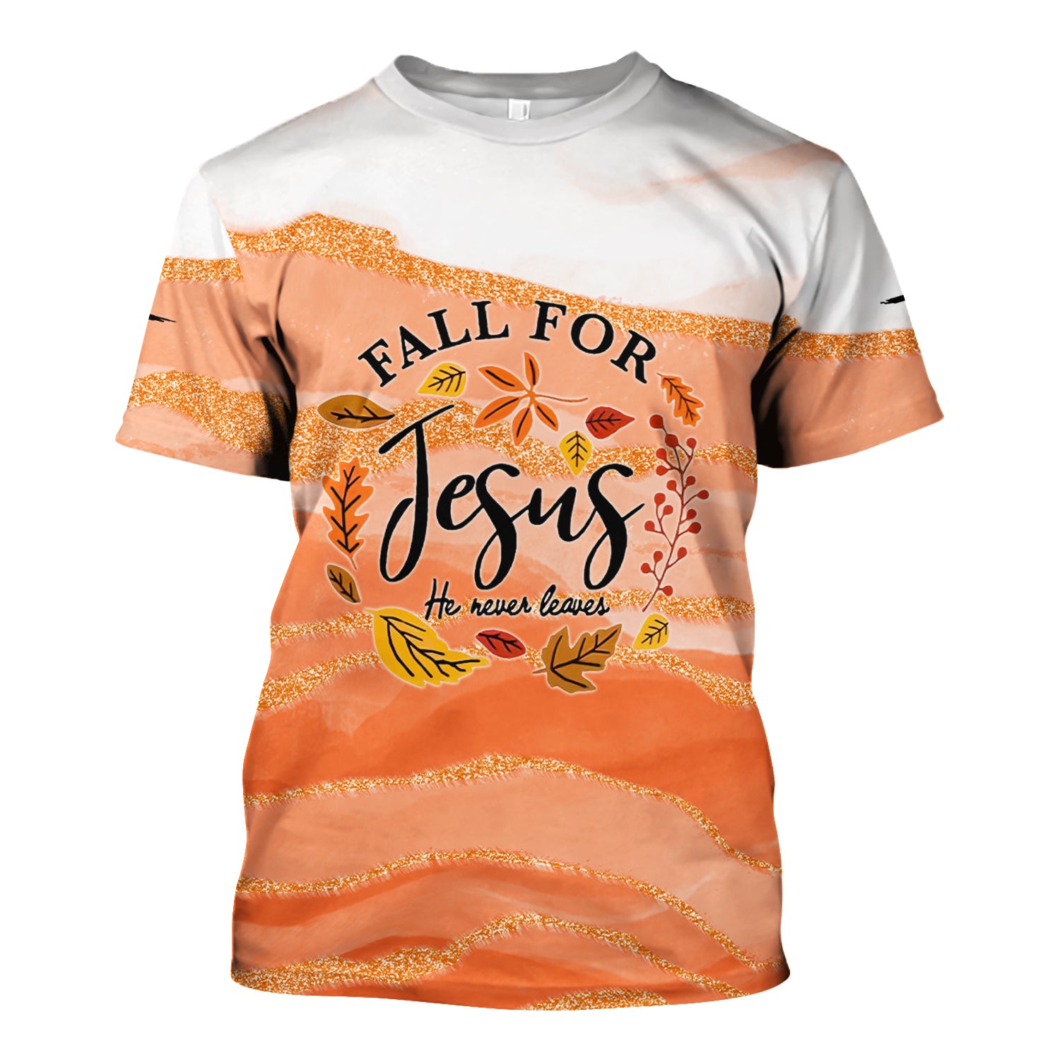 Christian Nurse Fall Scrub - Fall for Jesus He Never Leaves Shirt - Gift for Women RN LPN CNA