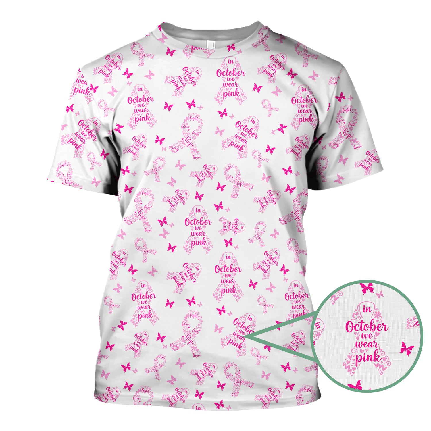 Personalized Breast Cancer Nurse Shirt - Supportive Breast Cancer Graphic Tee - Gift for RN, CNA, LPN, Healthcare Worker