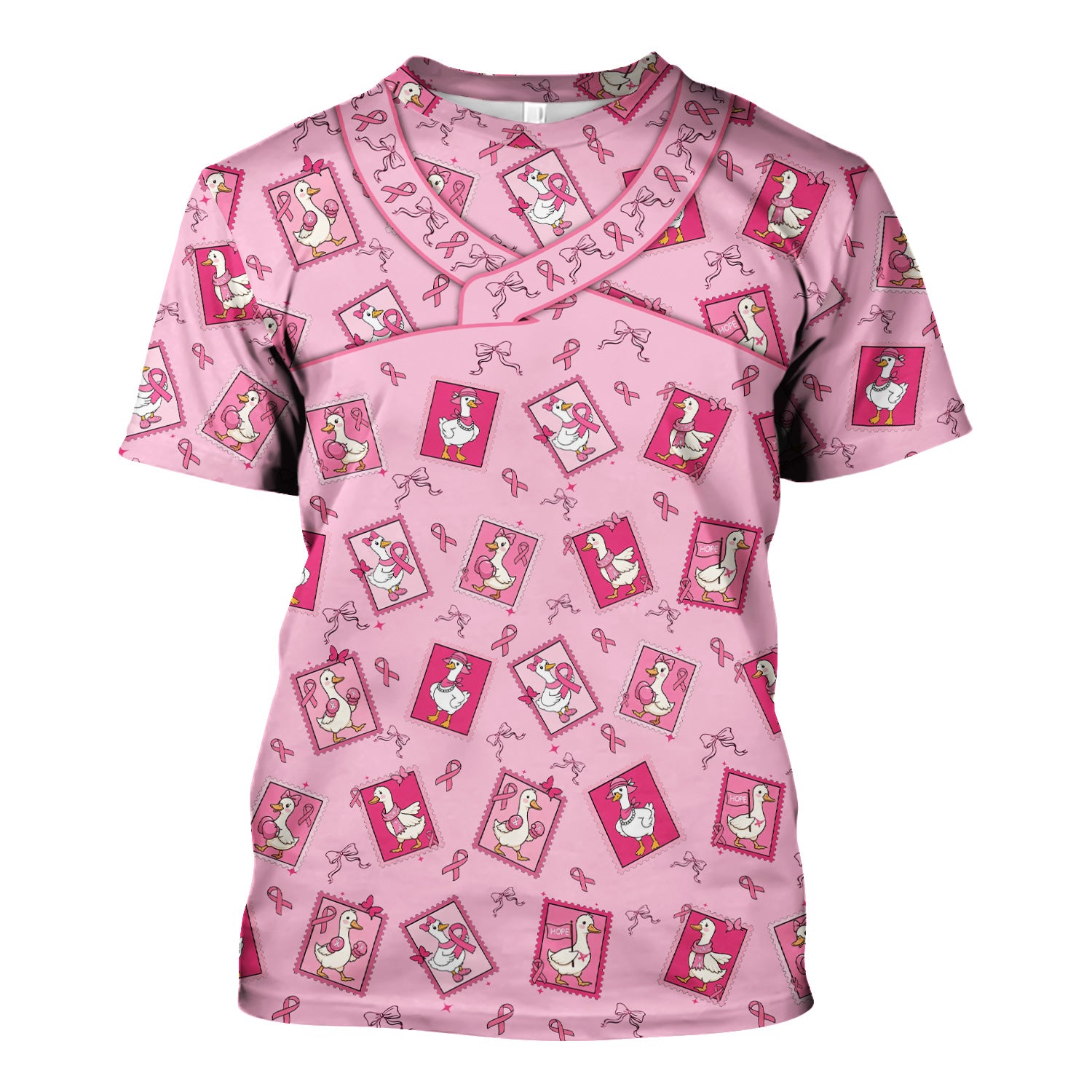 Breast Cancer Awareness Shirt - Funny Goose & Pink Ribbon Design - Gift for RN CNA LPN Healthcare Workers