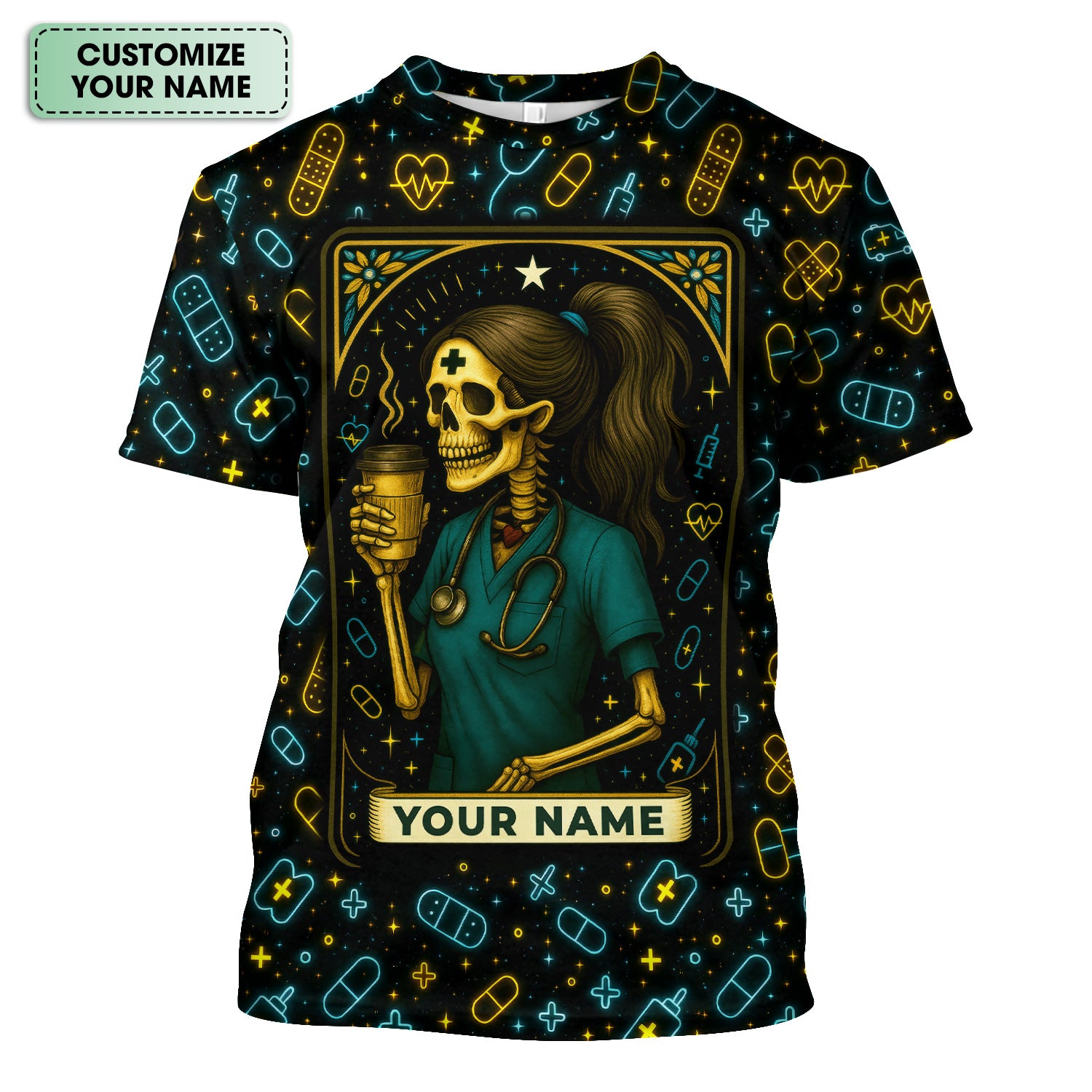Personalized Nurse Scrub Shirt - Custom RN CNA LPN Uniform Top with Funny or Faith Design - Unique Gift for Healthcare Workers