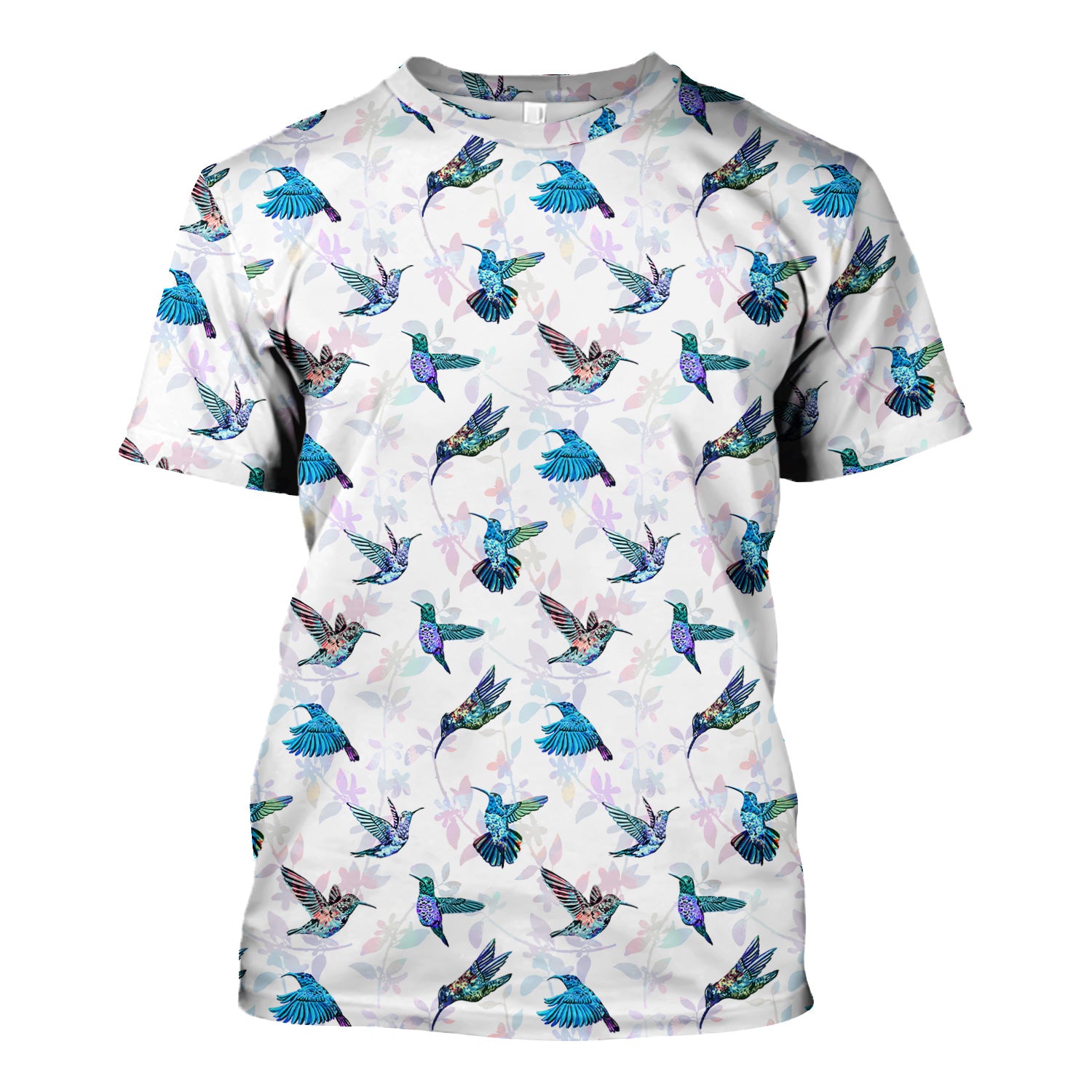 Cute Hummingbird Lover Shirt - All-Over Print Bird & Botanical Graphic Tee - Gift for RN LPN CNA