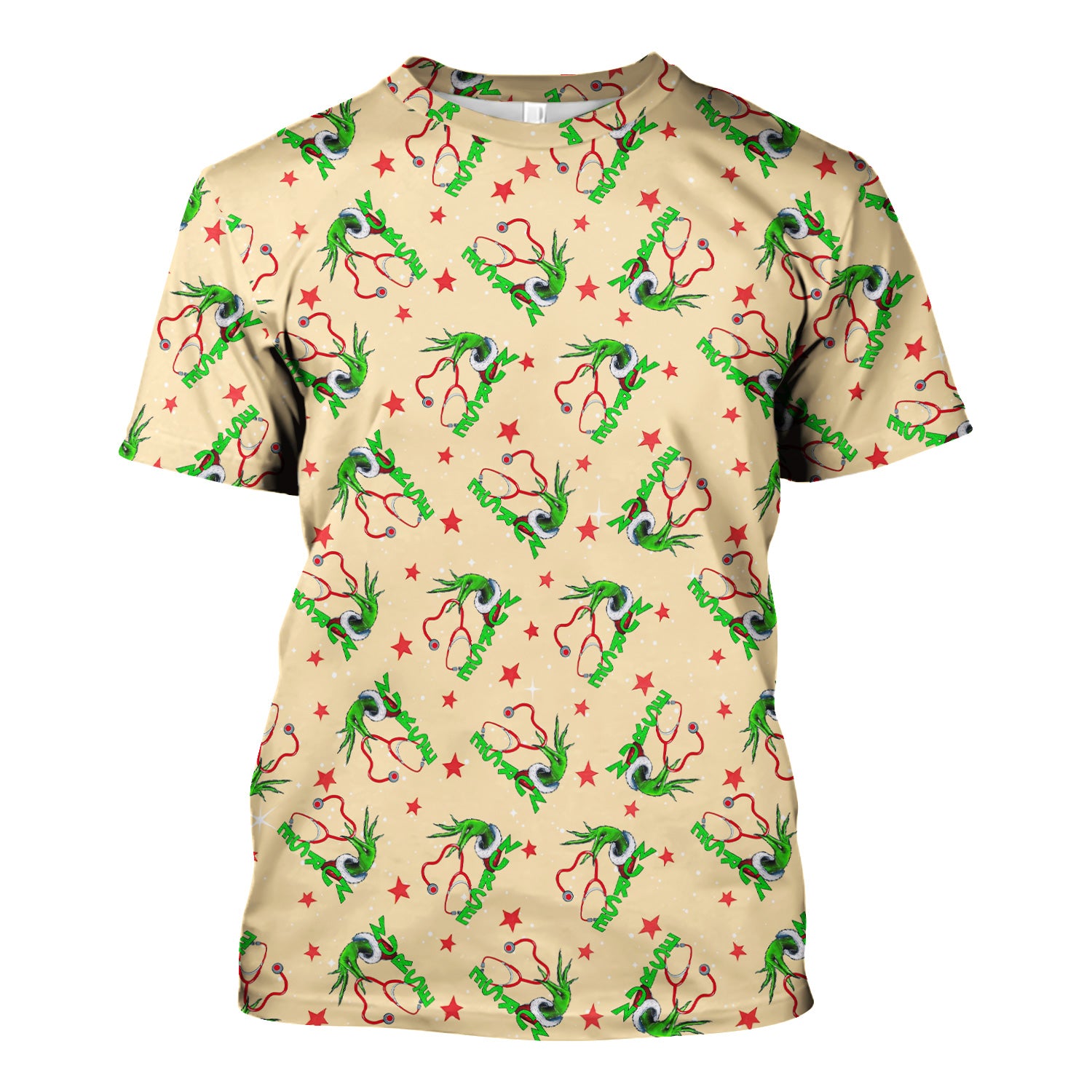 Custom Nurse Grinch Scrub Top - Funny Christmas Top for Women - Gift for RN LPN CNA Nursing