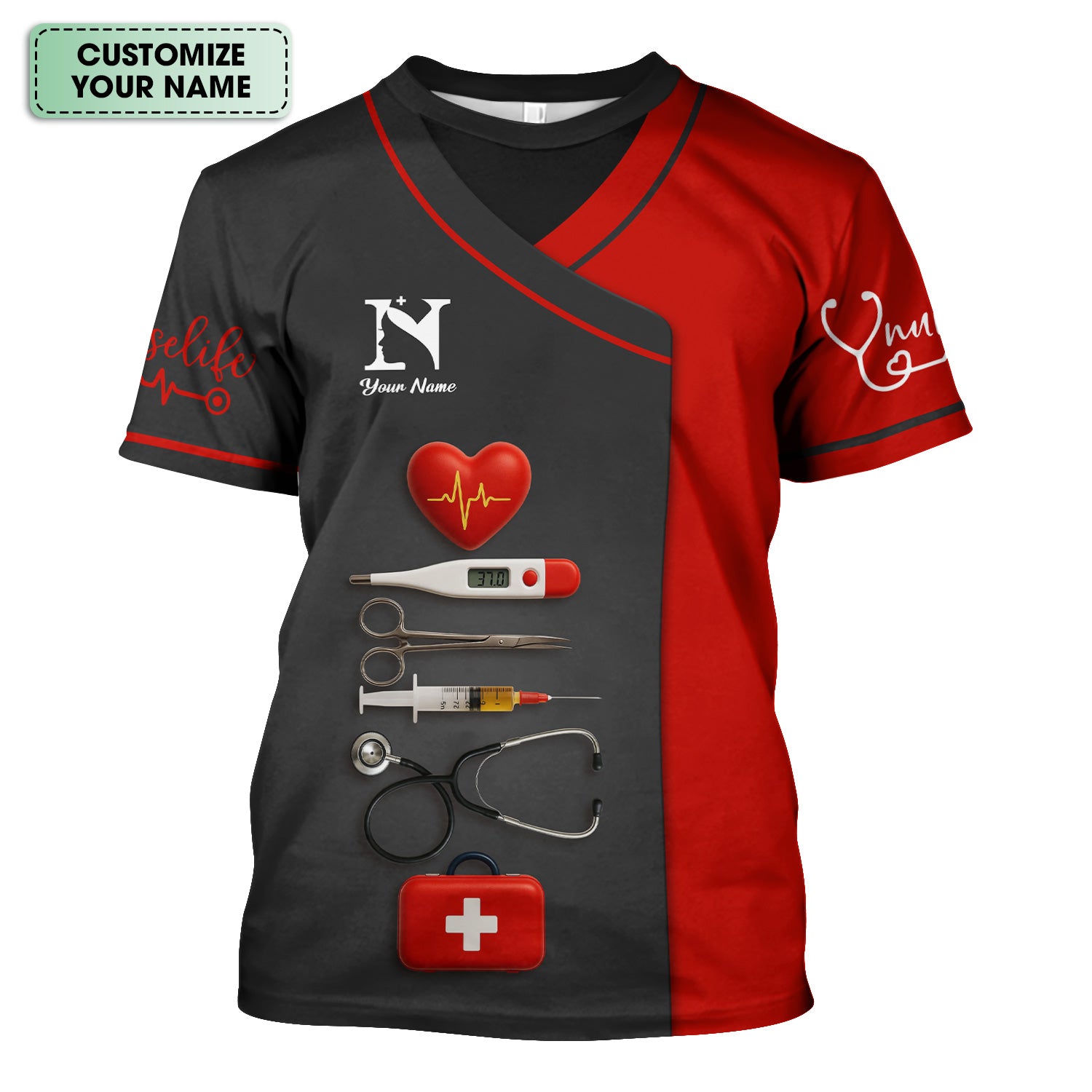 Personalized Nurse Shirt - Nursing Graphic Tees for Women - Gifts For Healthcare Workers