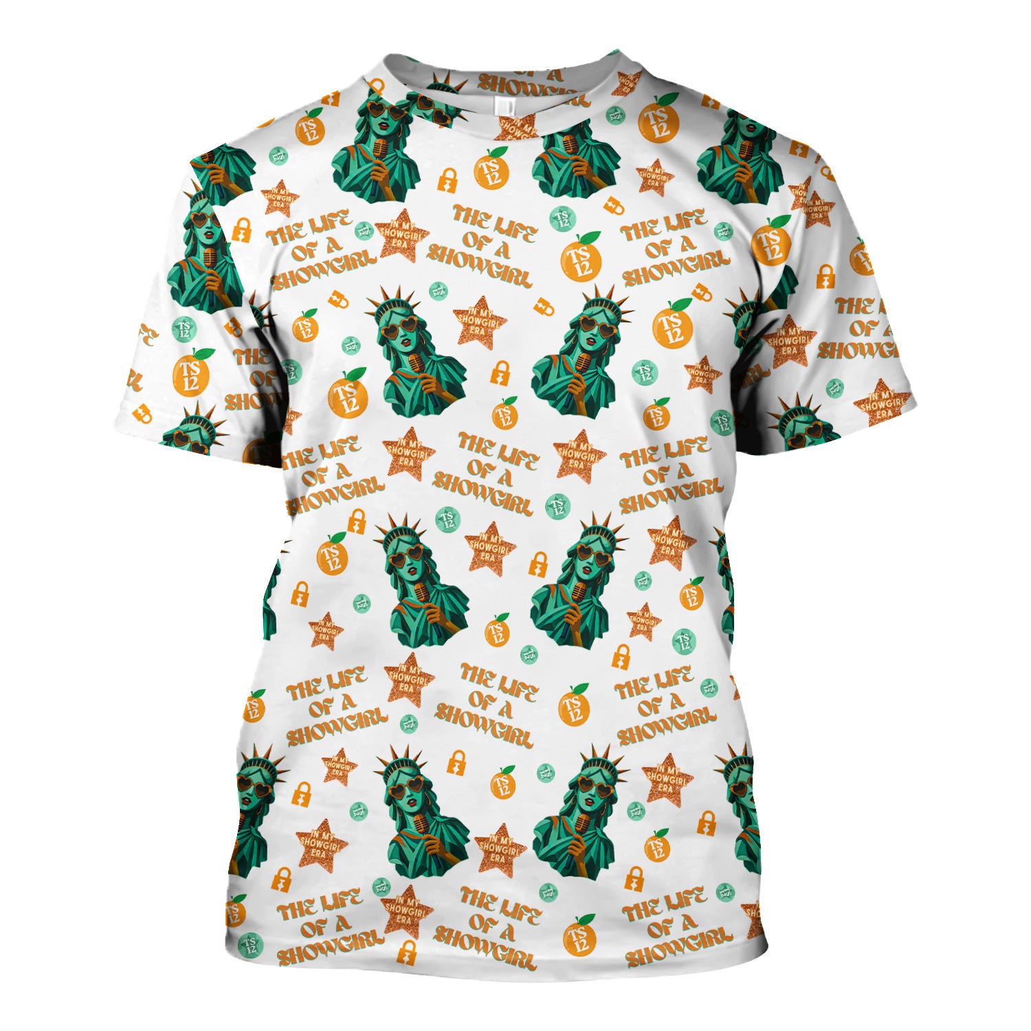 Funny Women's Showgirl Shirt - Cool Liberty Statue TS12 Orange Graphic Tee - Gift for Healthcare Professionals & Nursing Students