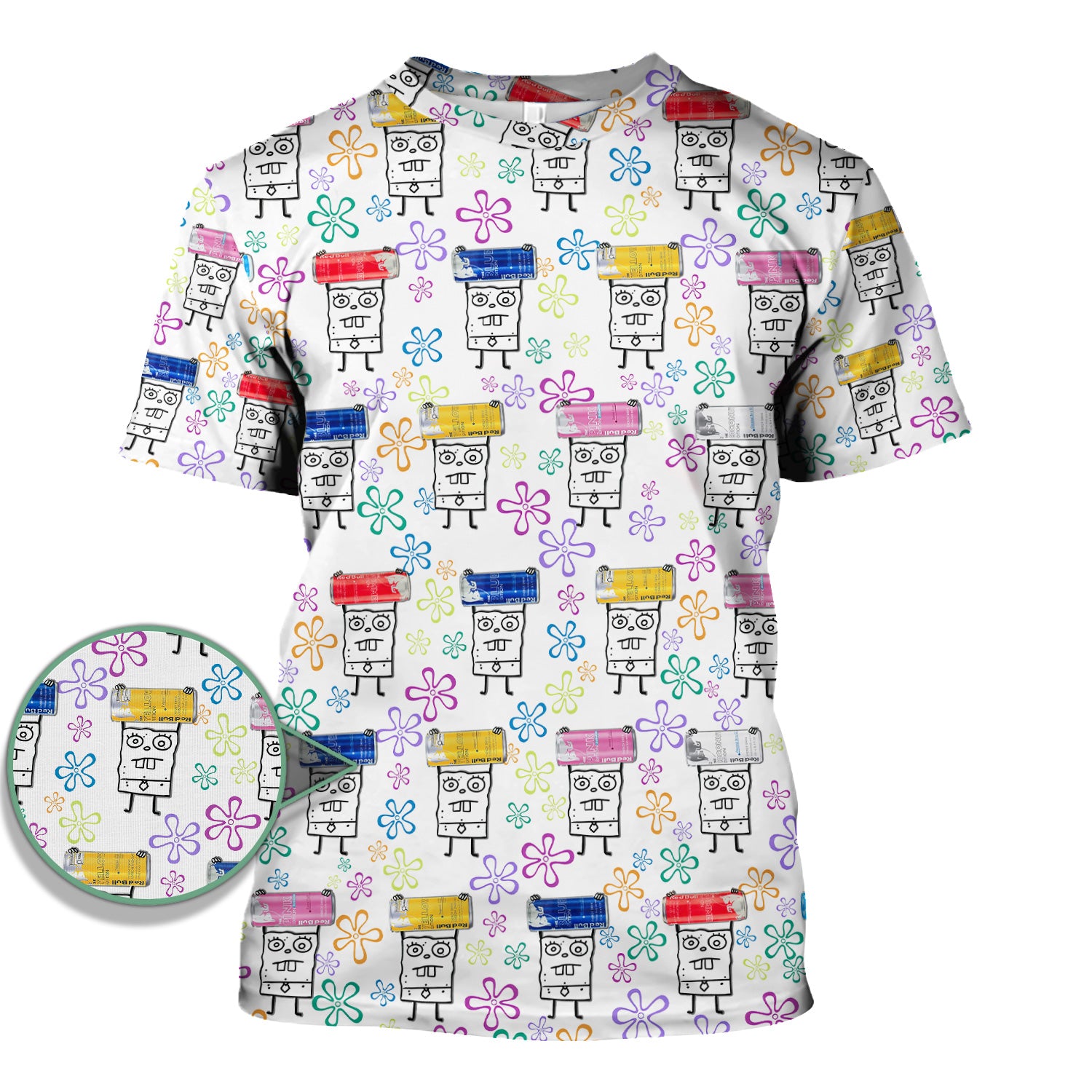Funny Doodle Bob Energy Drink Nurse Shirt - Cute Cartoon Medical Graphic Tee - Gift for RN MD CNA RT Paramedic Phlebotomist Healthcare