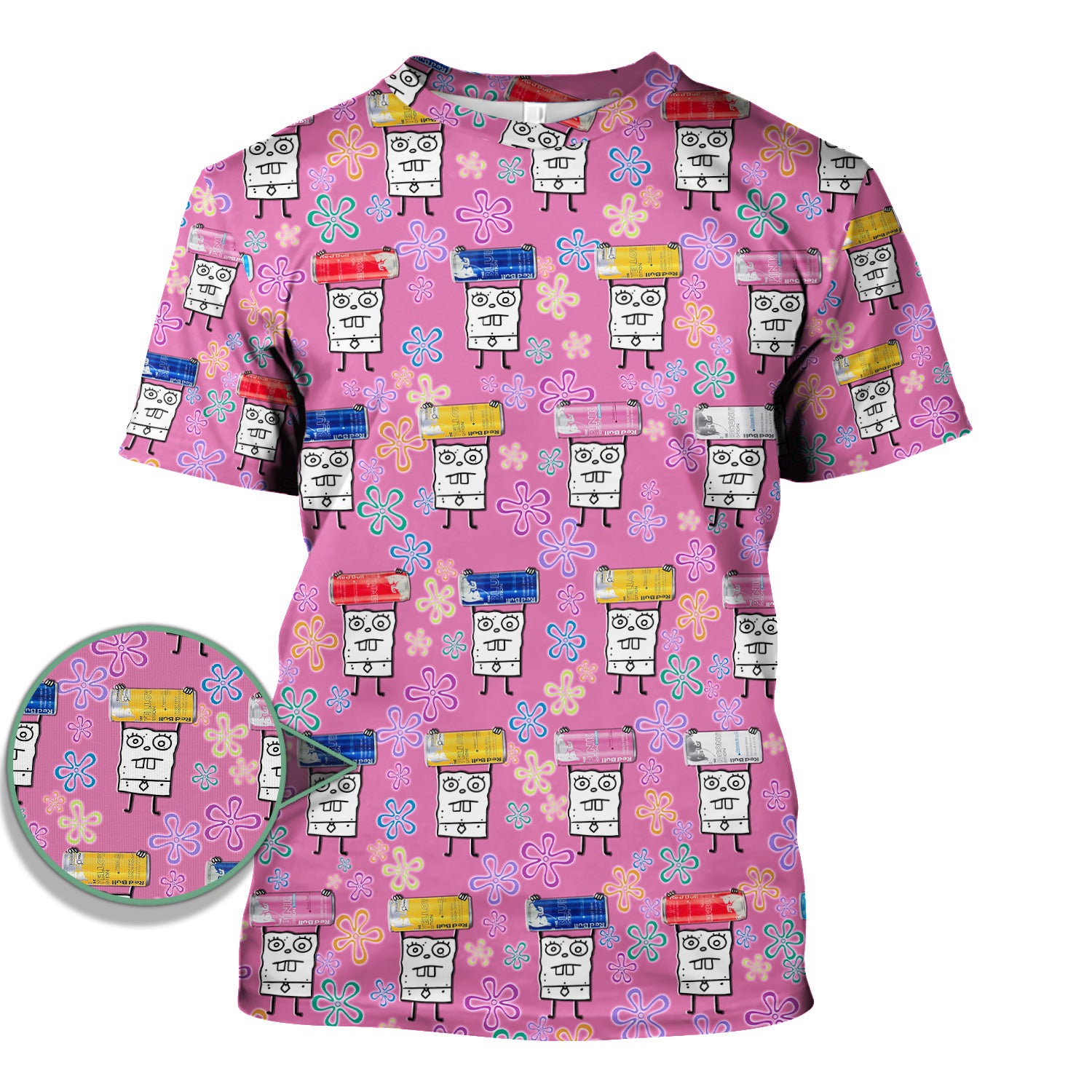 Funny Doodle Bob Energy Drink Nurse Shirt - Cute Cartoon Medical Graphic Tee - Gift for RN MD CNA RT Paramedic Phlebotomist Healthcare