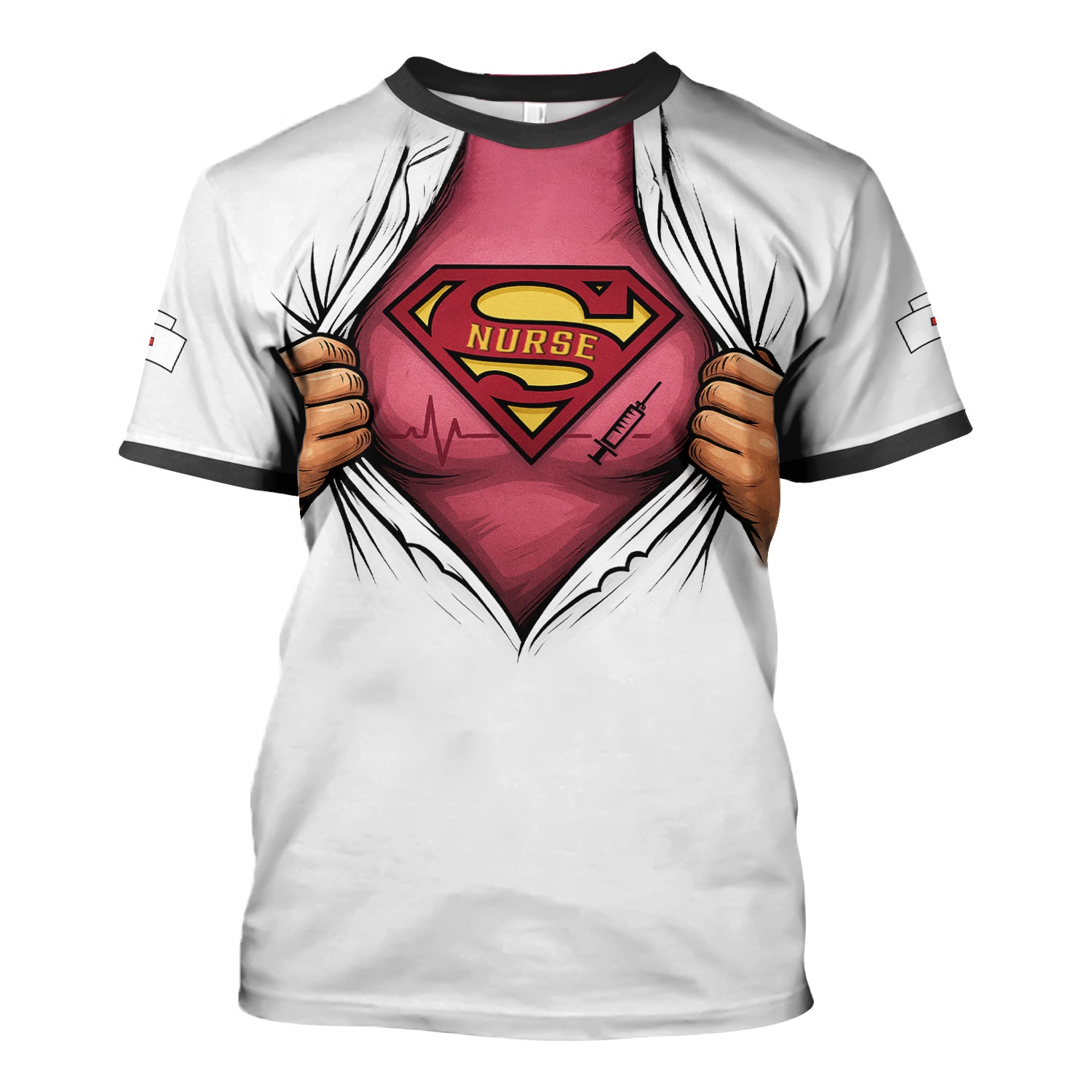 Personalized Nurse Superhero Shirt for Women - Because Being a Nurse Is a Superpower - Funny RN Graphic Tee Gift for Medical Staff