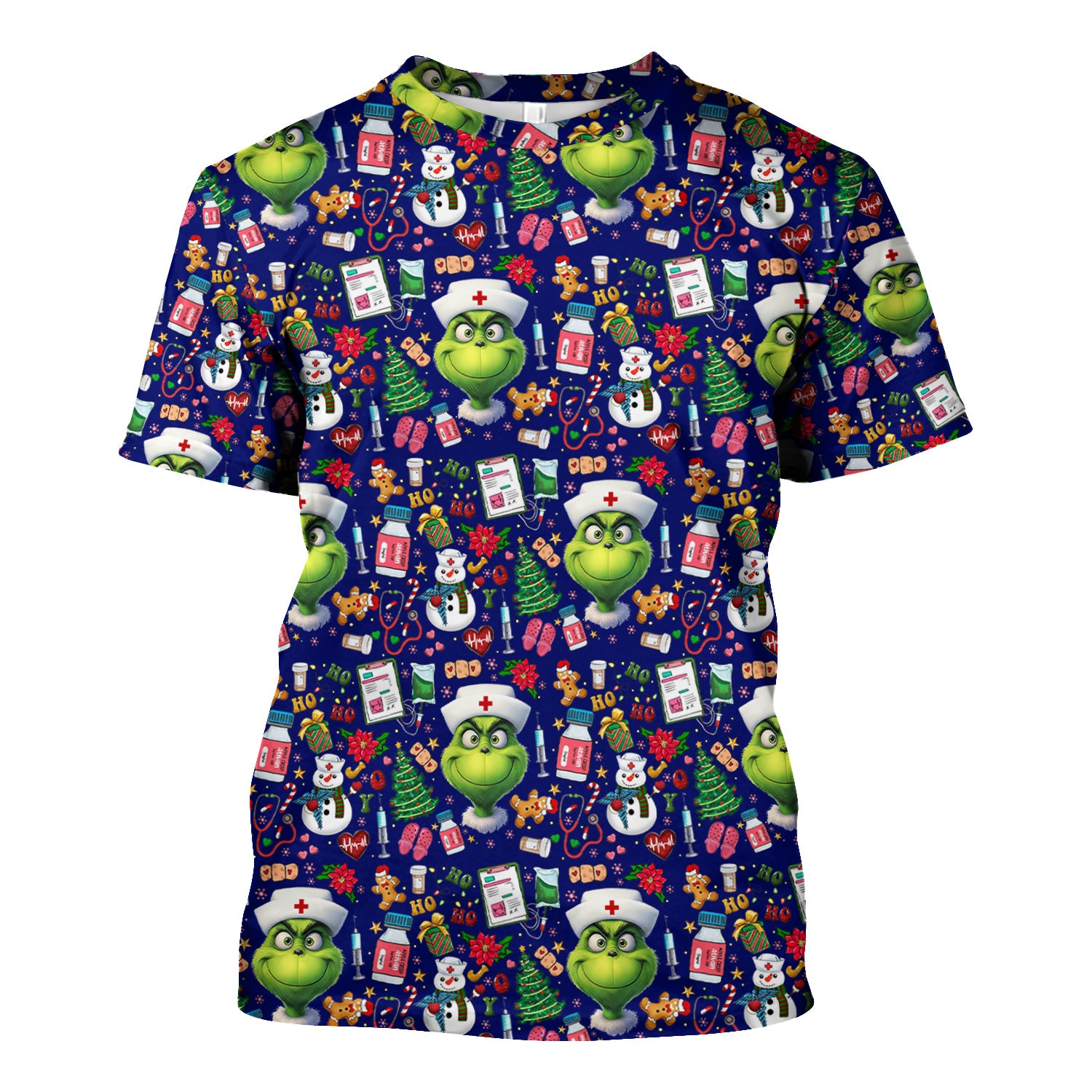 Christmas Nurse Scrub Top - Funny Grinch Medical Top for Women - Multiple Colors Gift for CNA RN LPN