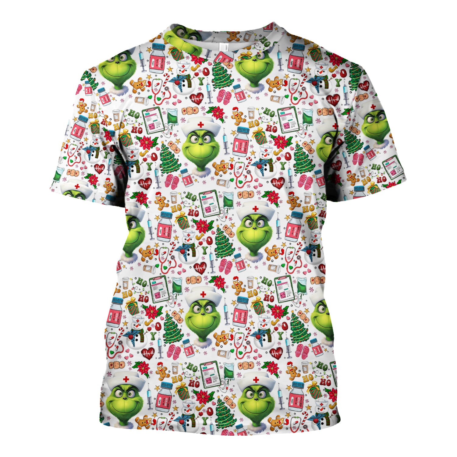 Christmas Nurse Scrub Top - Funny Grinch Medical Top for Women - Multiple Colors Gift for CNA RN LPN