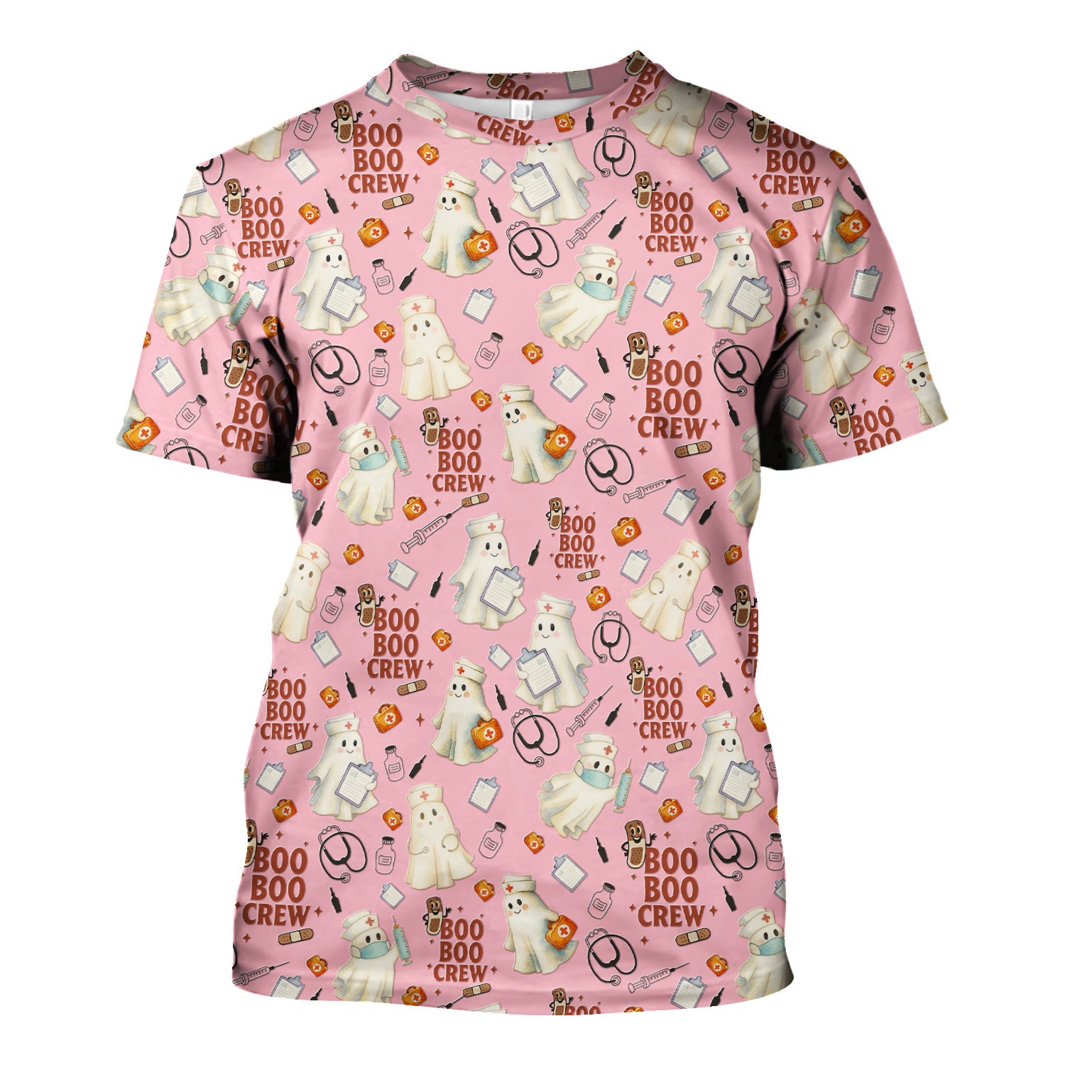 Halloween Nurse Scrub Top for Women - Cute Boo Boo Crew Medical Shirt - Gift for RN LPN CNA Healthcare Staff