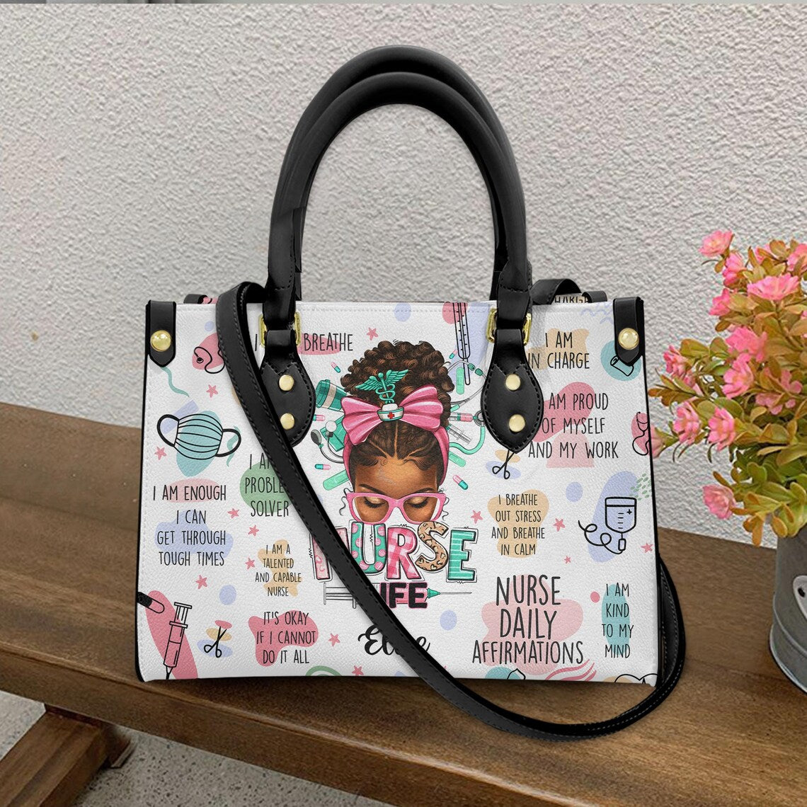 Personalized Nurse Handbag, Custom Nurse Life Bags For Women, Nurse Appreciation Gift, RN LPN CNA Gift