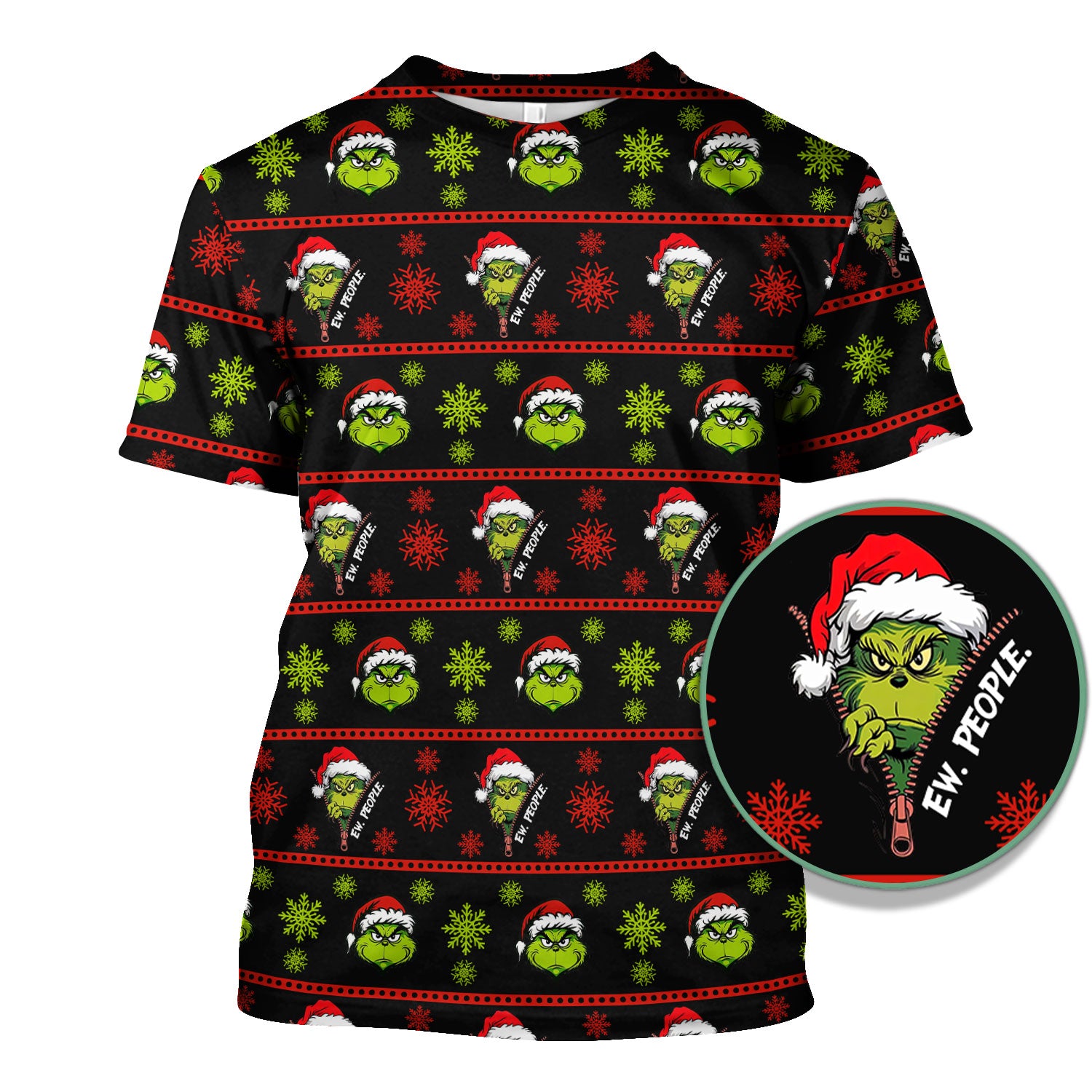 Ew, People Funny Grinch Christmas Scrub Top - Holiday Nurse Shirt - Merry Grinchmas Gift for RN CNA LPN LVN EN