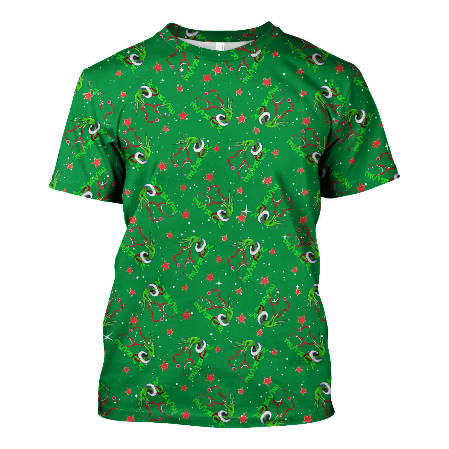 Custom Nurse Grinch Scrub Top - Funny Christmas Top for Women - Gift for RN LPN CNA Nursing