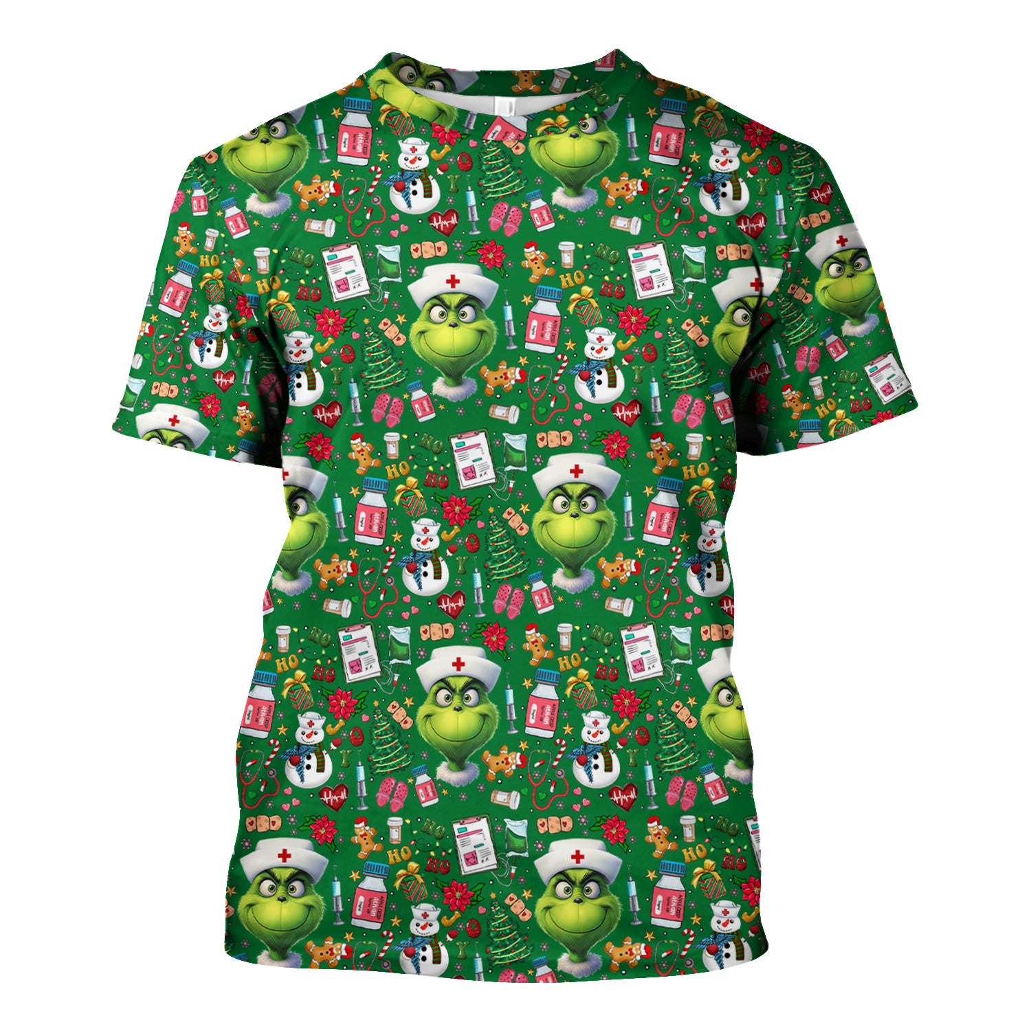 Christmas Nurse Scrub Top - Funny Grinch Medical Top for Women - Multiple Colors Gift for CNA RN LPN