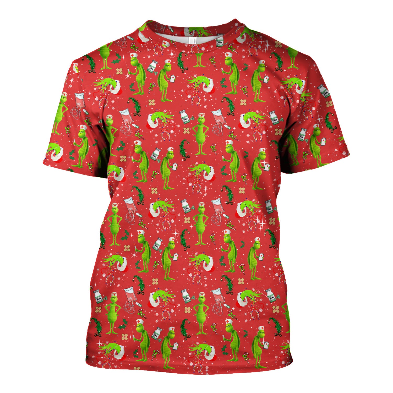 Funny Grinch Scrub Top - Christmas Nurse Shirt for Women - Multiple Color Options CNA RN LPN Gift