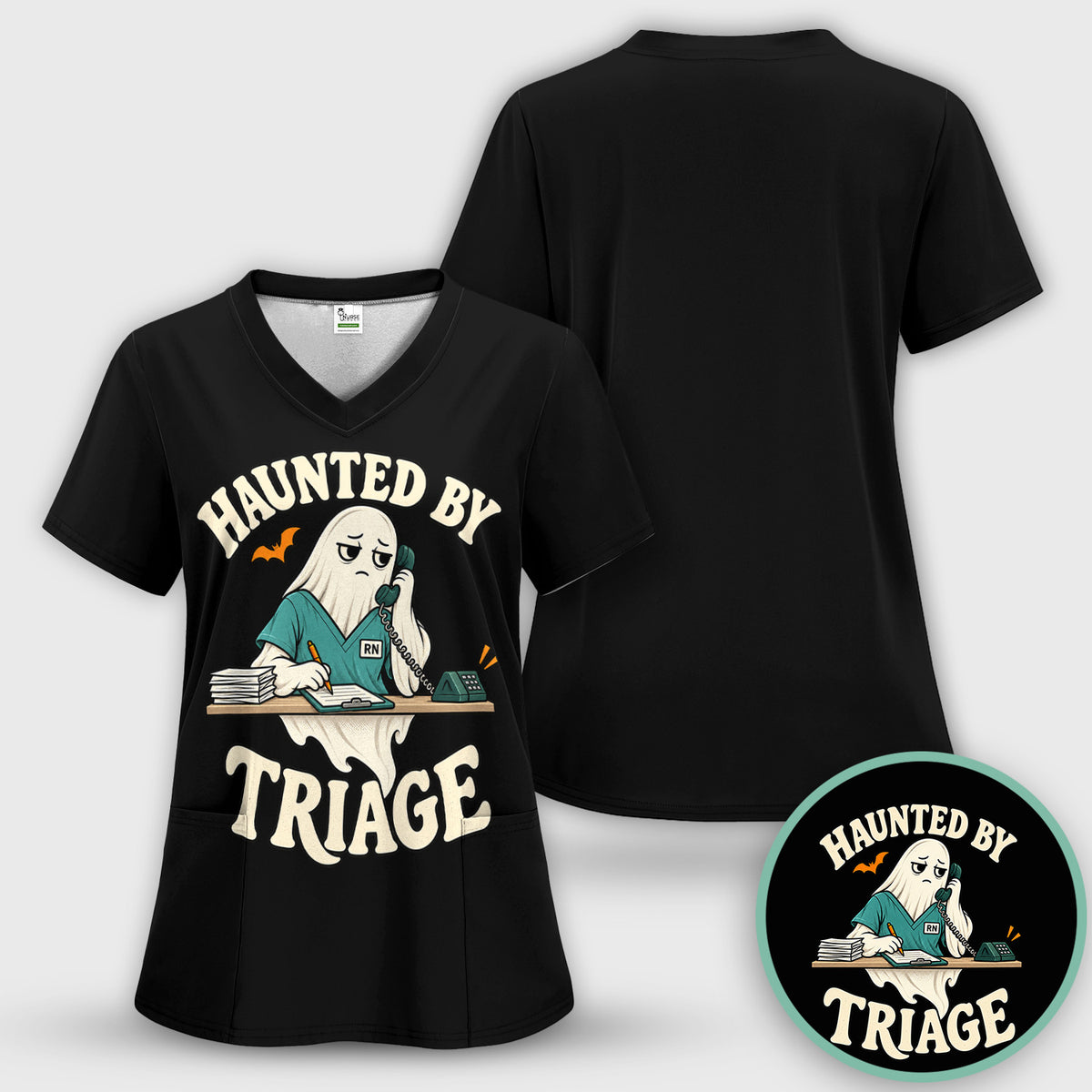 Funny Halloween Triage Nurse Ghost T-Shirt