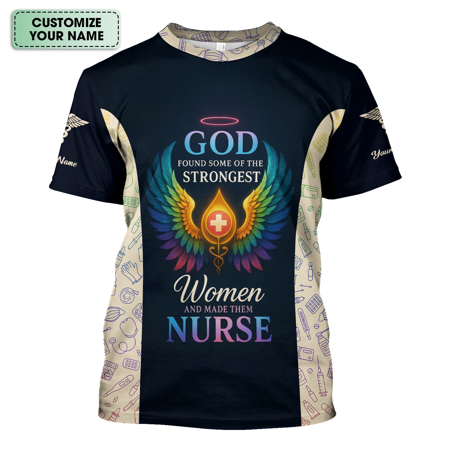 Personalized Christian Nurse Shirt - Strongest Women Made Nurse Graphic Tee - Gift for Women RN LPN & Healthcare Workers