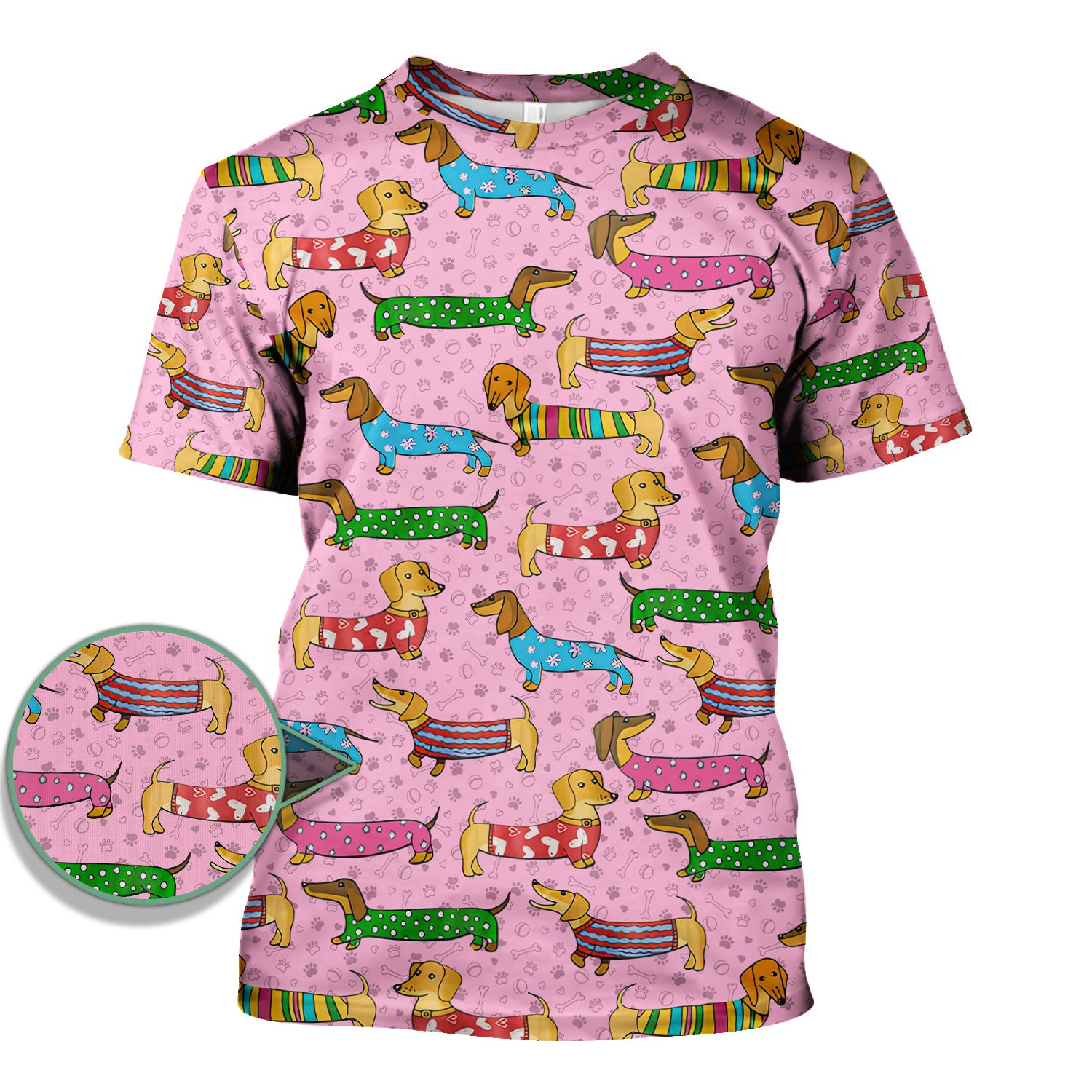 Cute Dachshund Dog Scrub for Nurse - Funny Animal Lover Top for Women - RN LPN CNA Healthcare Workers Gift