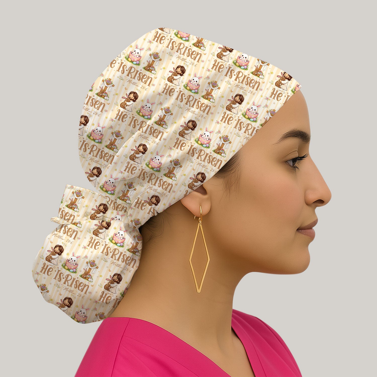 He Is Risen Jesus Easter Print Caps, Surgical Caps for Doctors