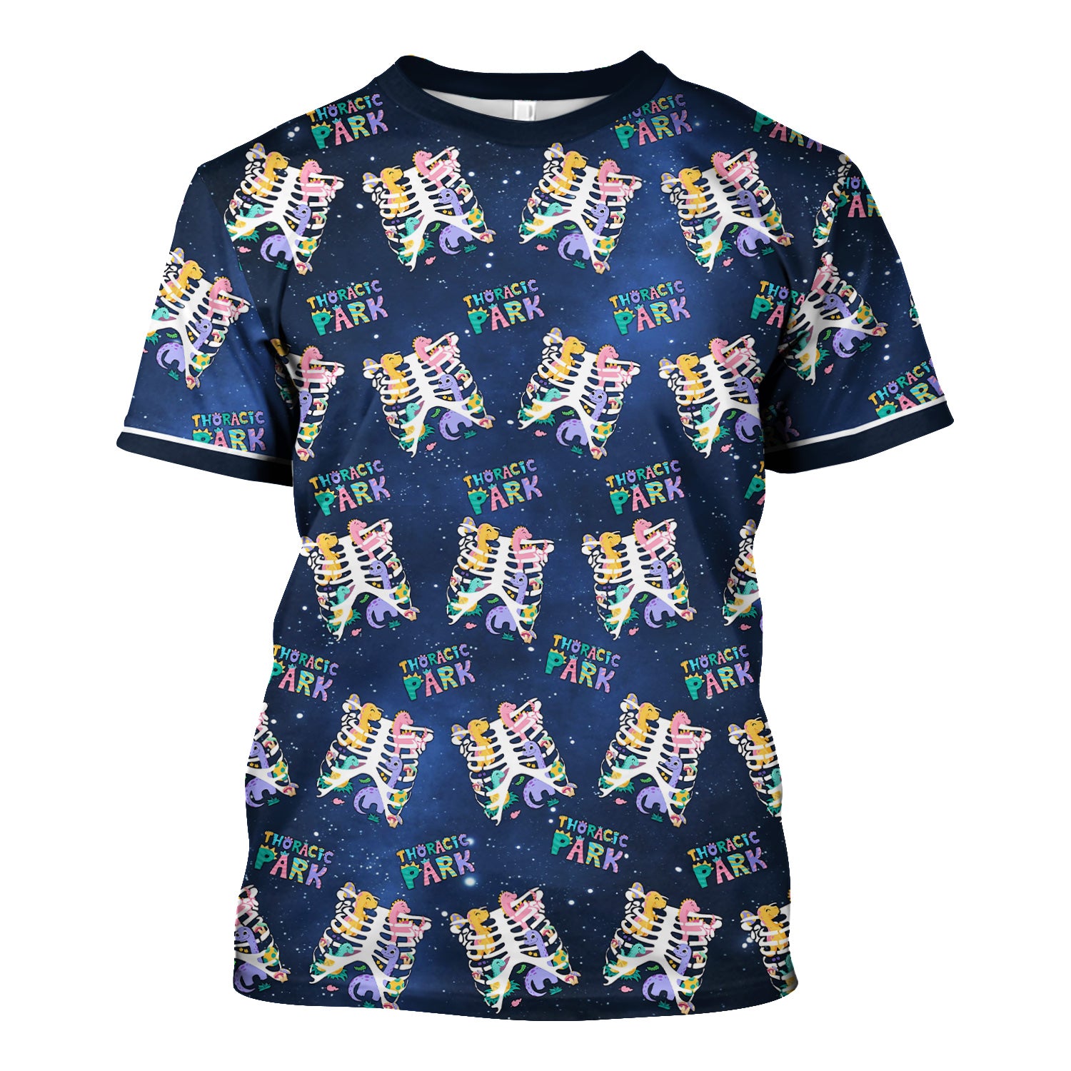 Funny Thoracic Park Nurse Shirt - Colorful Skeleton Rib Cage Medical T-Shirt - Gift for CNA, LPN, Medical Worker