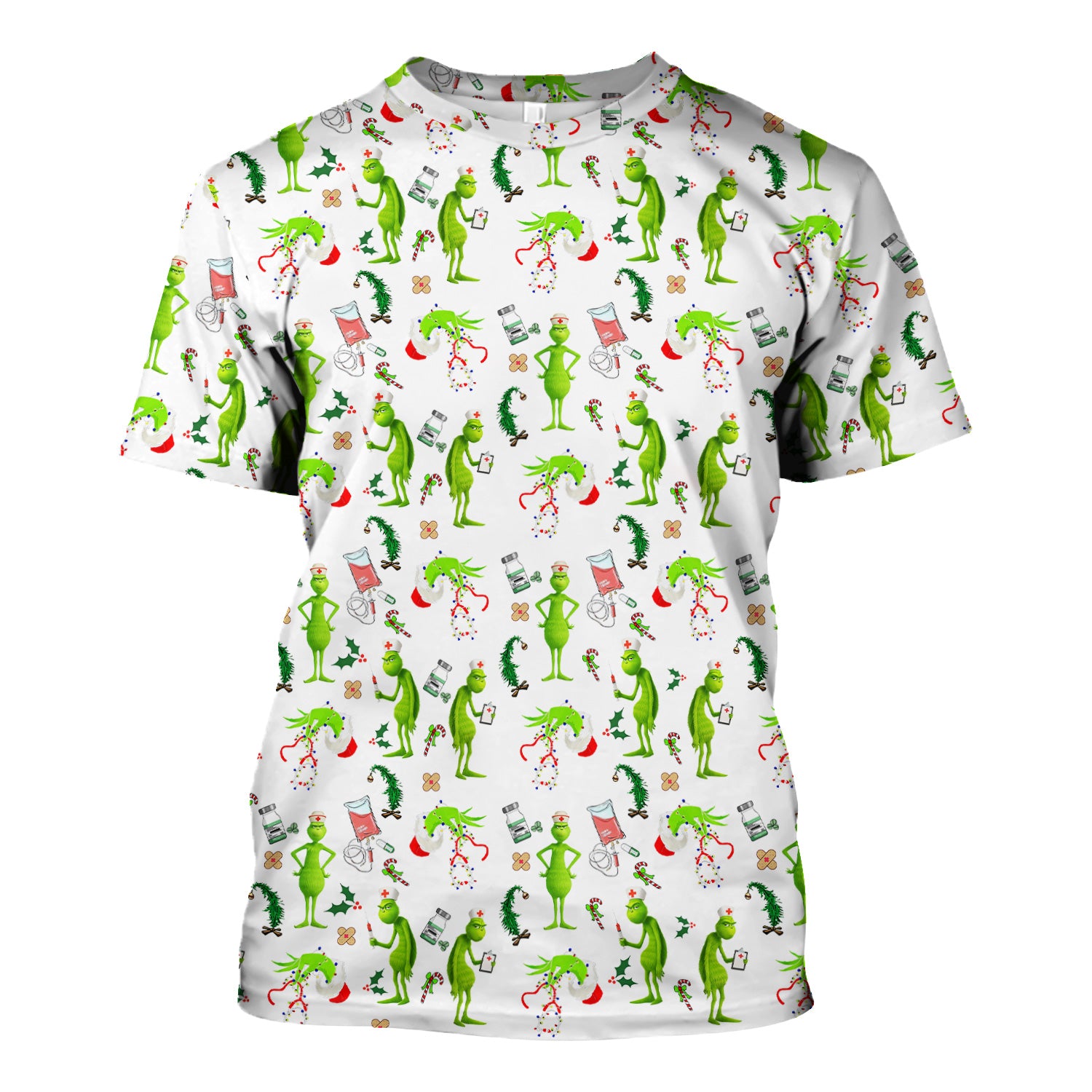 Funny Grinch Scrub Top - Christmas Nurse Shirt for Women - Multiple Color Options CNA RN LPN Gift